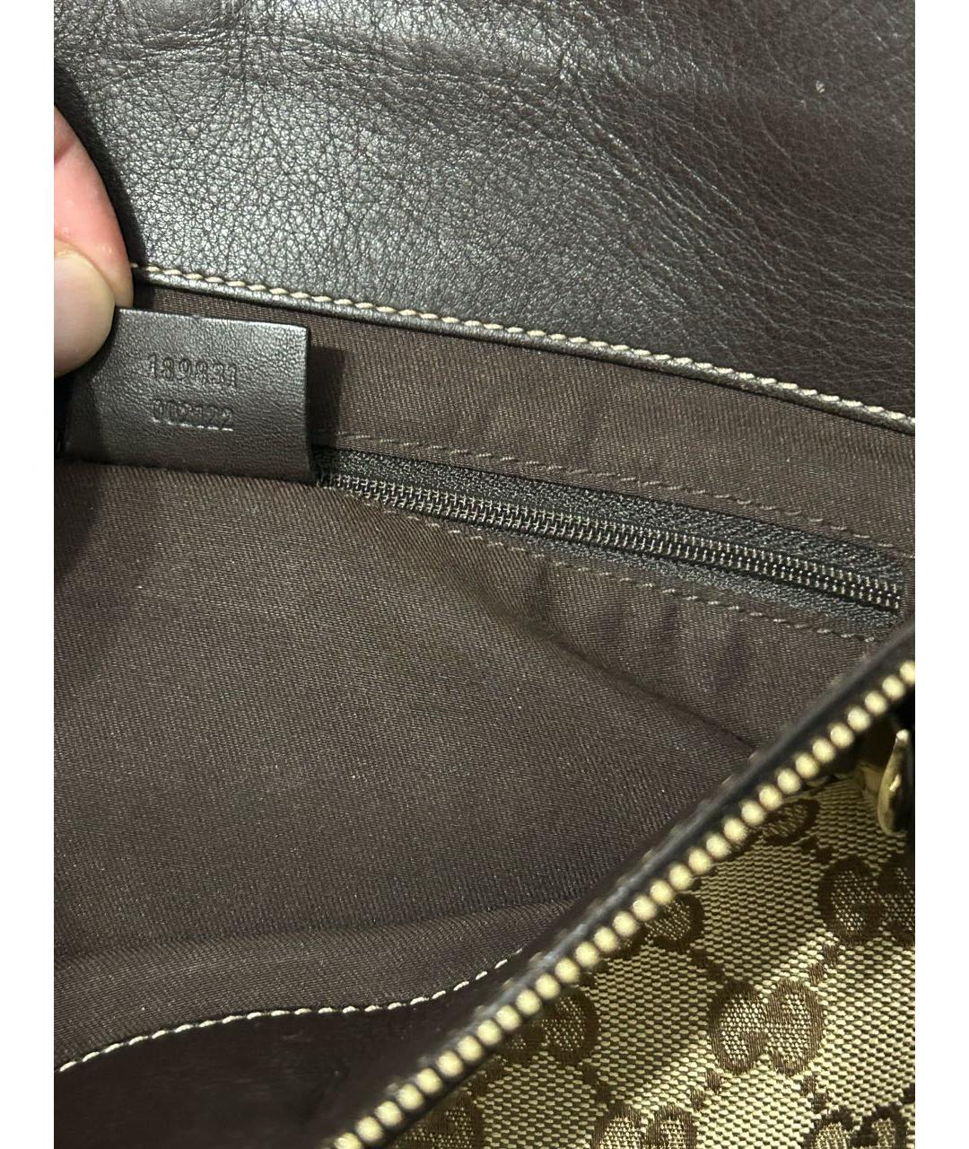 GUCCI Коричневая кожаная сумка с короткими ручками, фото 3