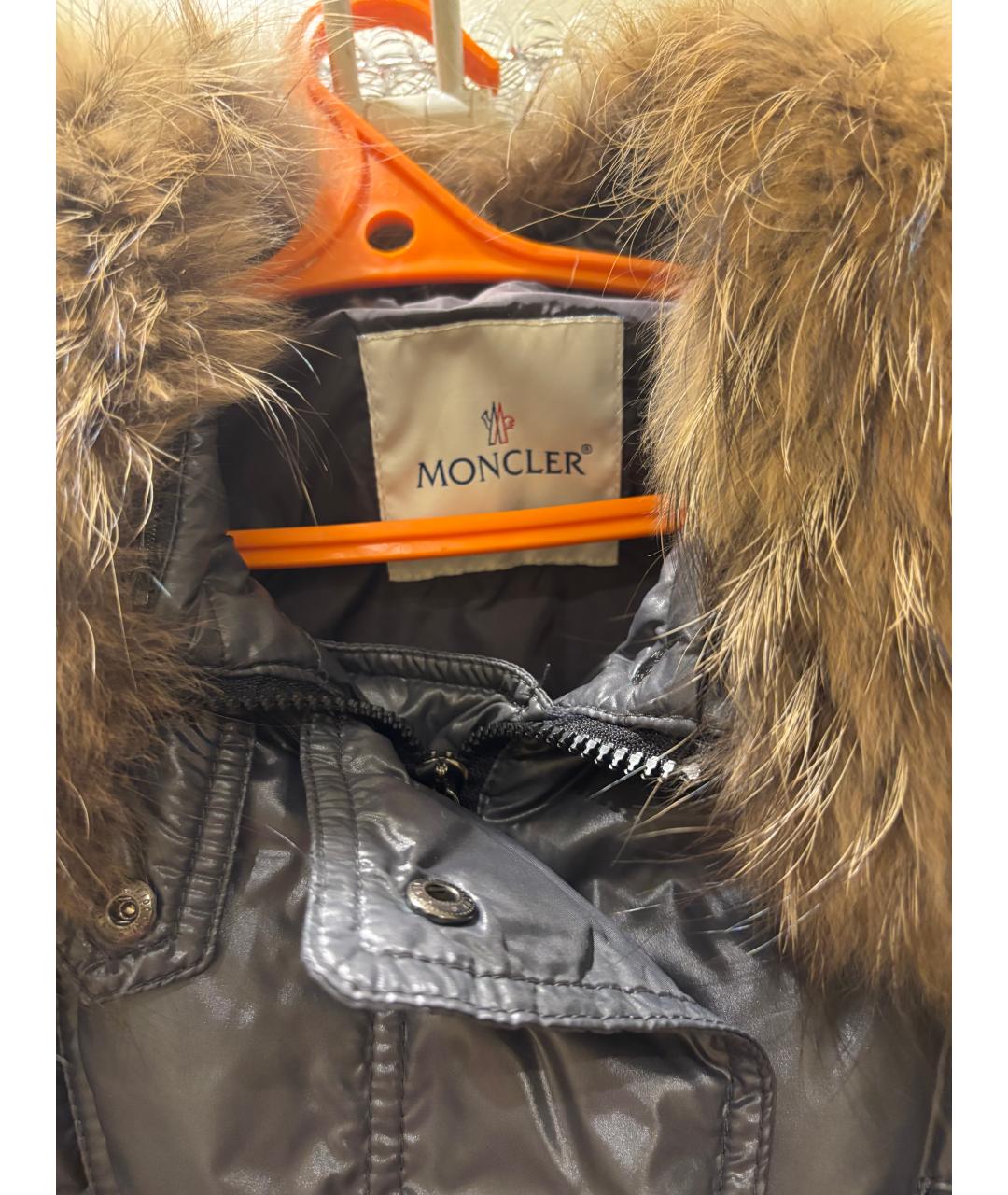 MONCLER Антрацитовый пуховик, фото 3