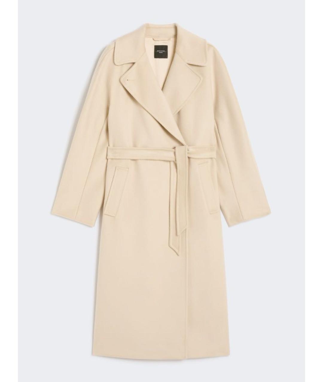 WEEKEND MAX MARA Бежевое шерстяное пальто, фото 6
