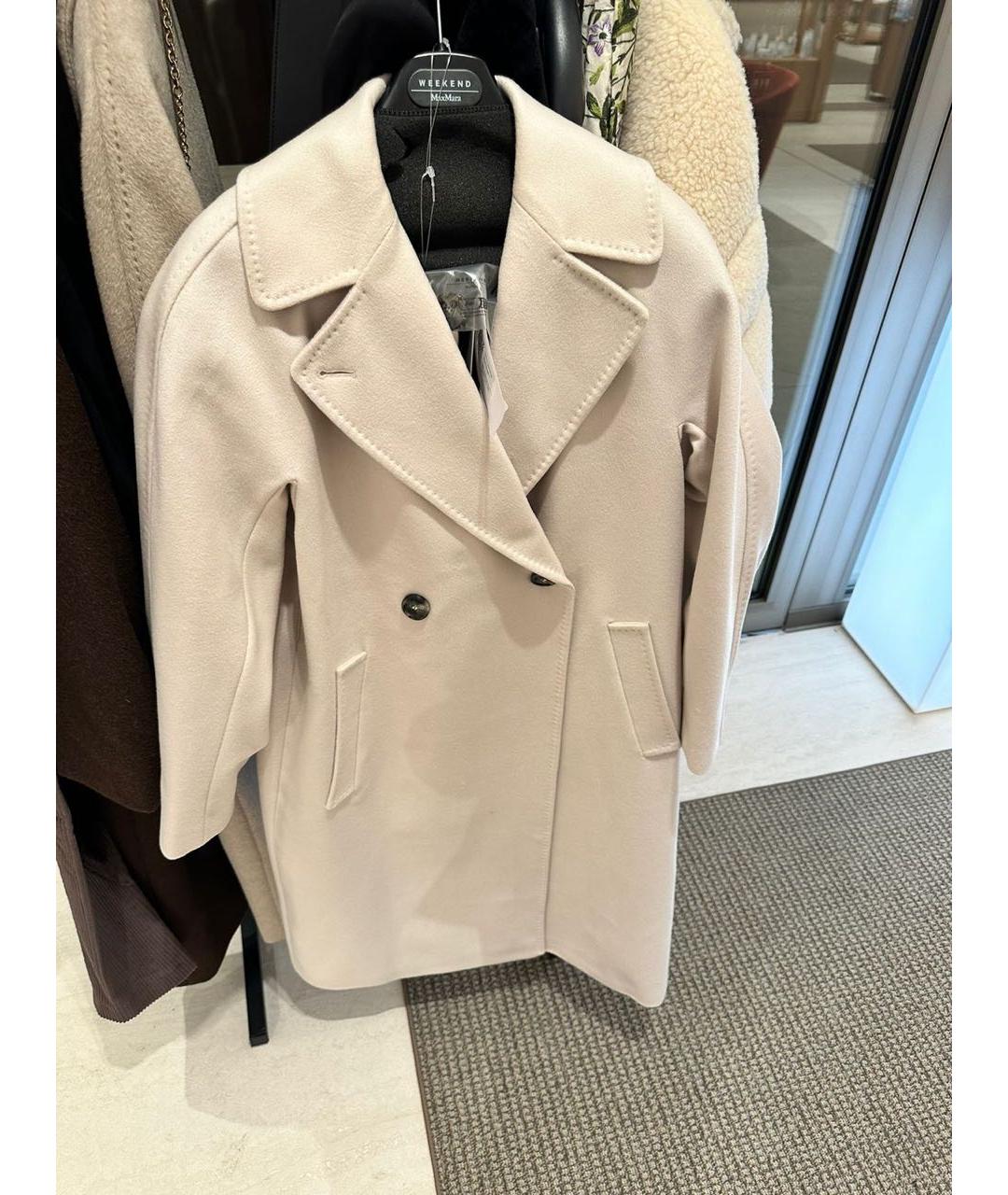 WEEKEND MAX MARA Бежевое шерстяное пальто, фото 5