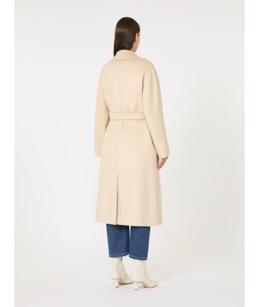 WEEKEND MAX MARA Бежевое шерстяное пальто, фото 4