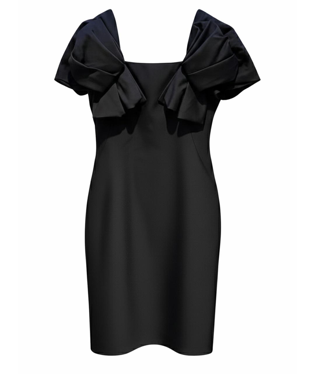 ALEXANDER MCQUEEN Черное шерстяное платье, фото 1