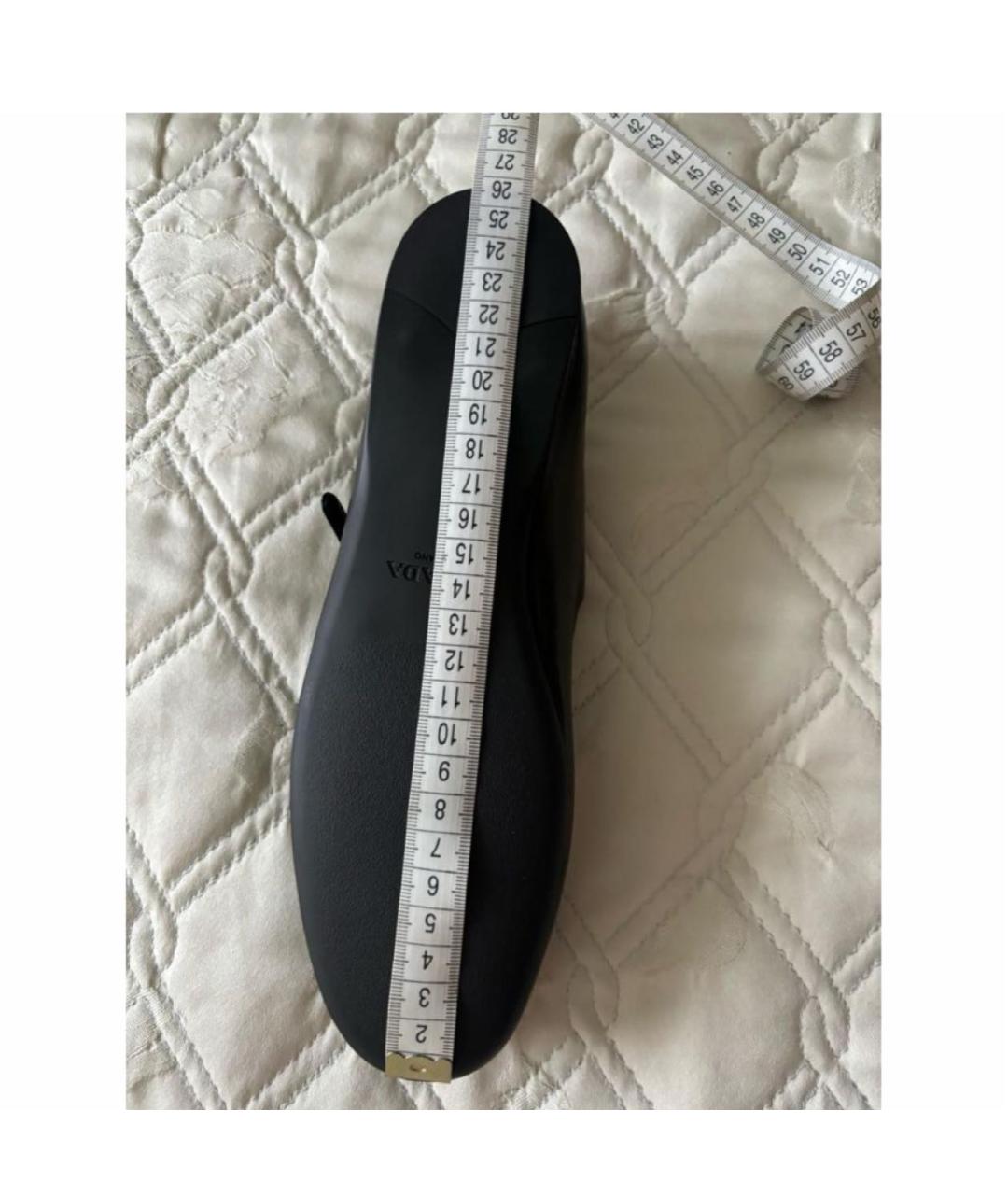 PRADA Черные кожаные балетки, фото 5