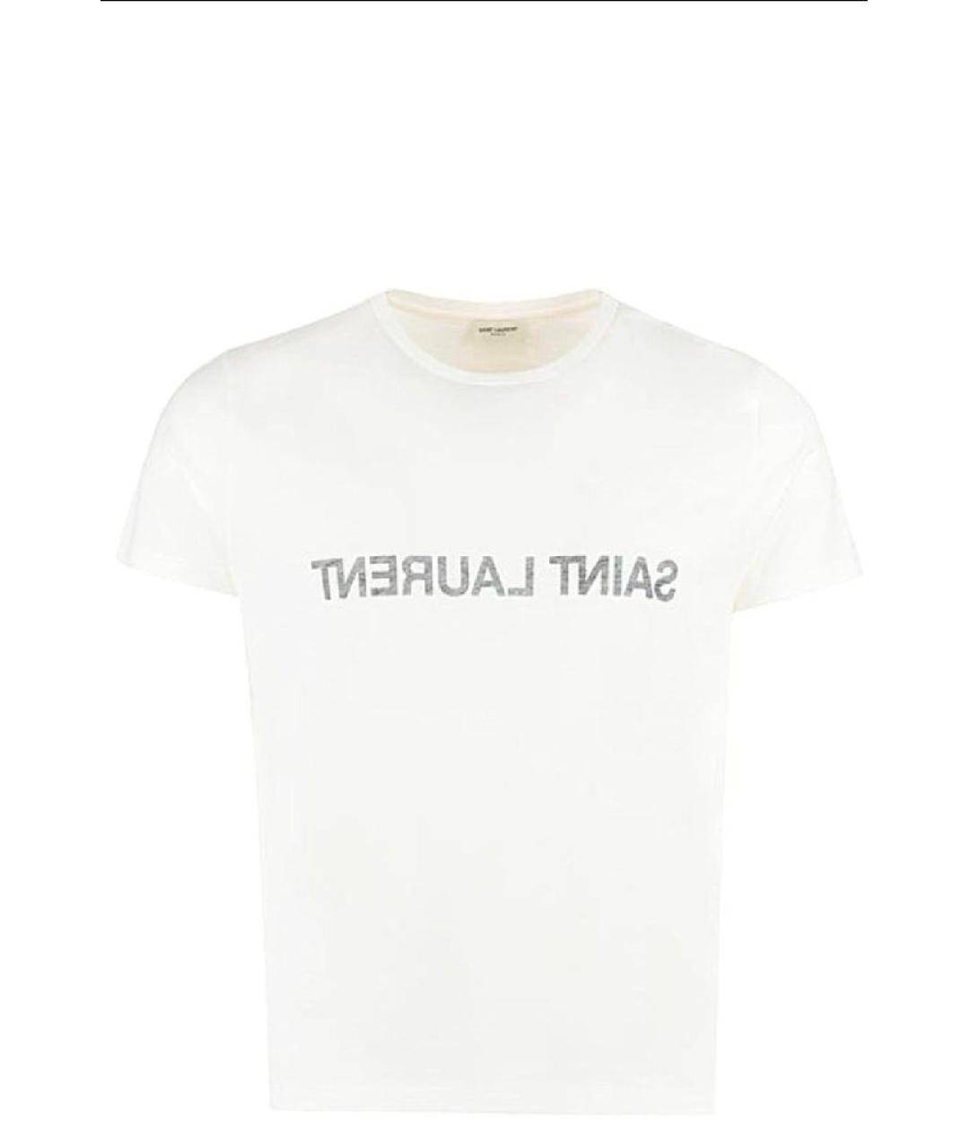 SAINT LAURENT Белая хлопковая футболка, фото 2