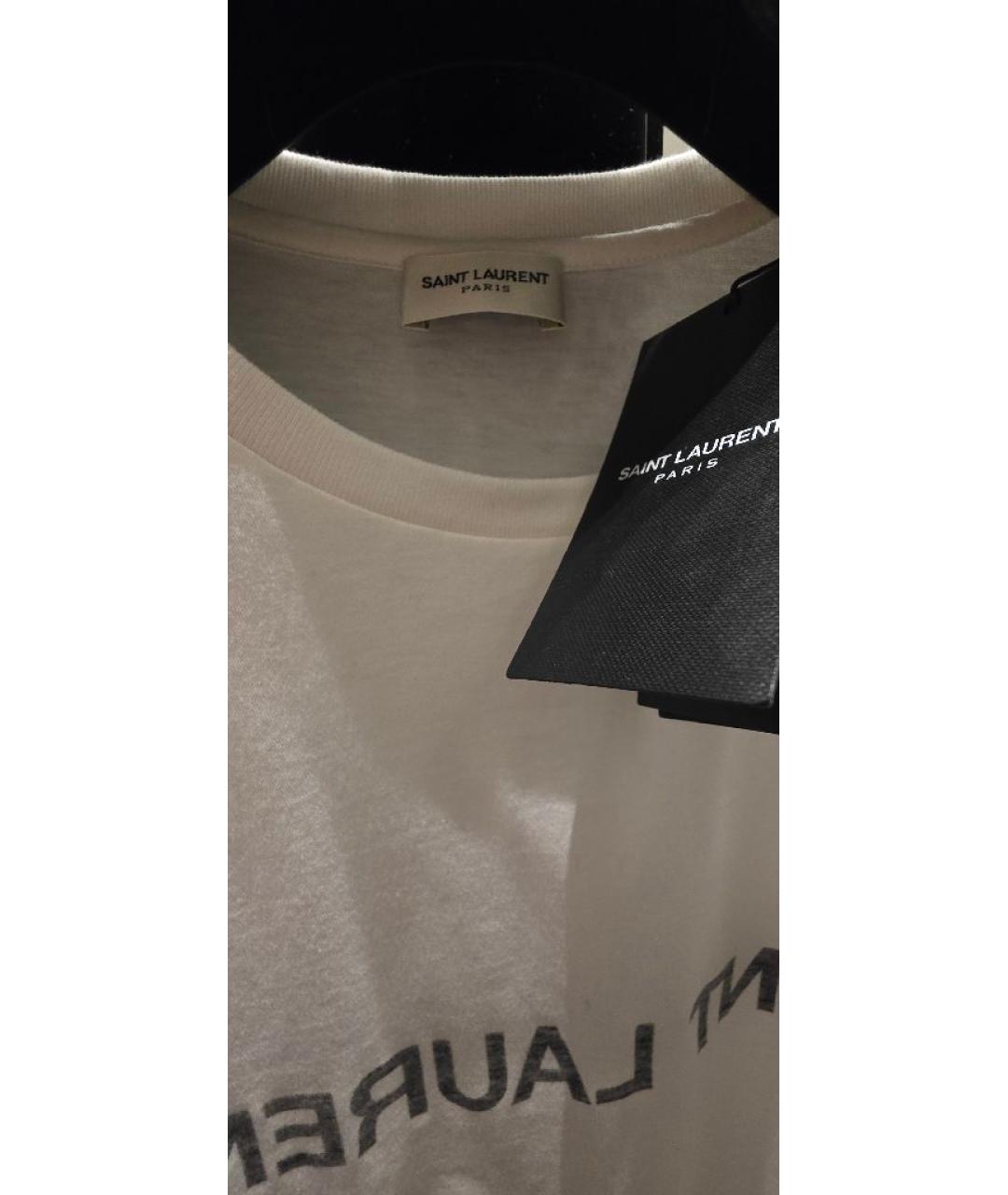SAINT LAURENT Белая хлопковая футболка, фото 4