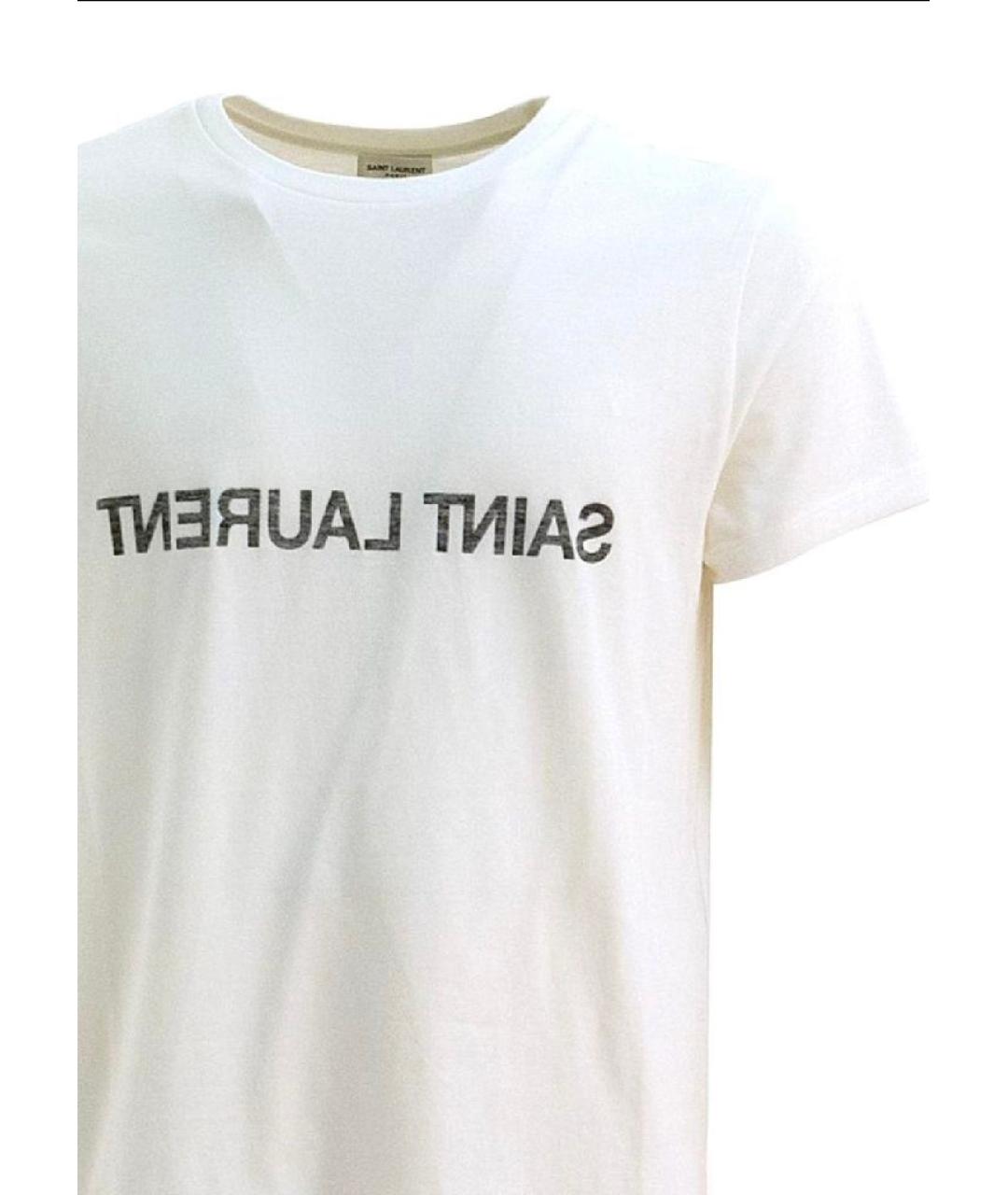 SAINT LAURENT Белая хлопковая футболка, фото 6