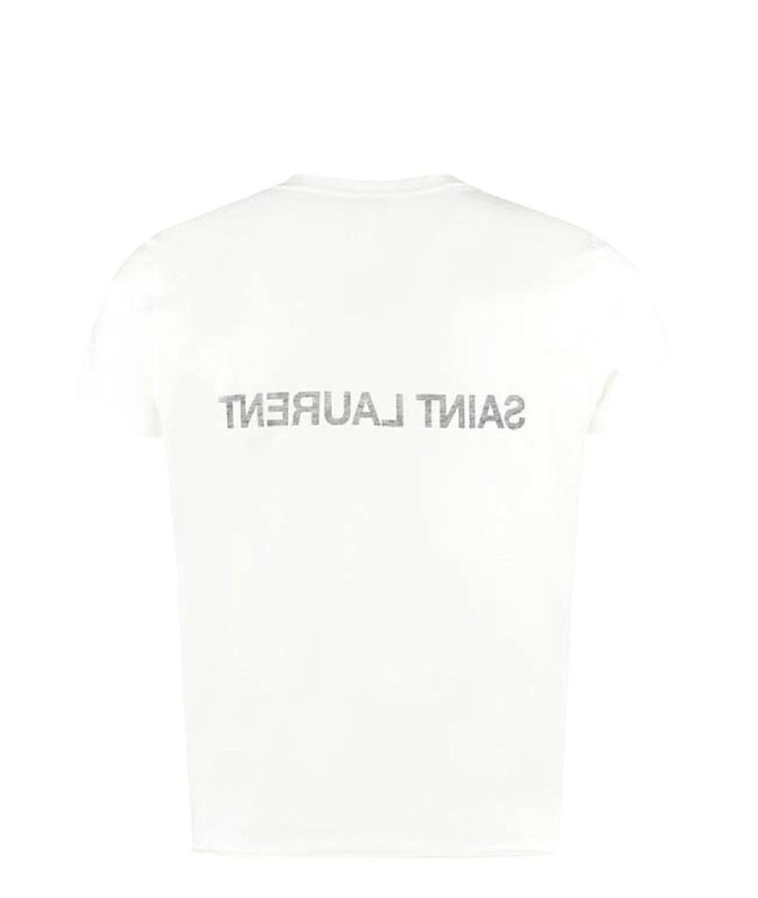 SAINT LAURENT Белая хлопковая футболка, фото 3