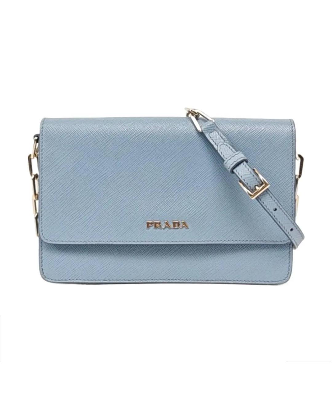 PRADA Голубая кожаная сумка через плечо, фото 7