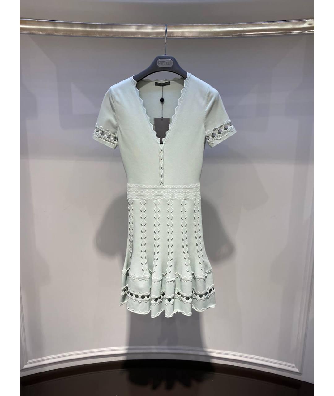 ALEXANDER MCQUEEN Белое вискозное платье, фото 4