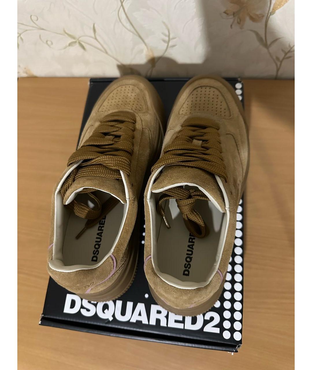 DSQUARED2 Коричневые замшевые кеды, фото 3