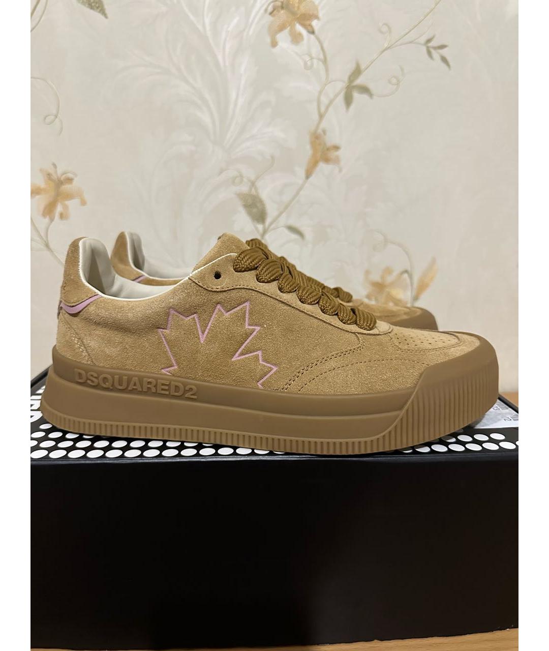 DSQUARED2 Коричневые замшевые кеды, фото 8