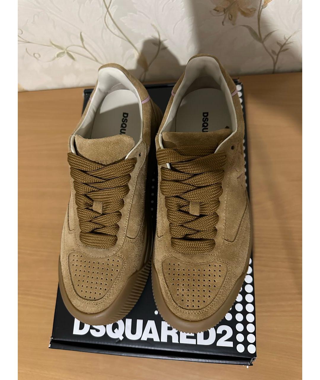 DSQUARED2 Коричневые замшевые кеды, фото 2