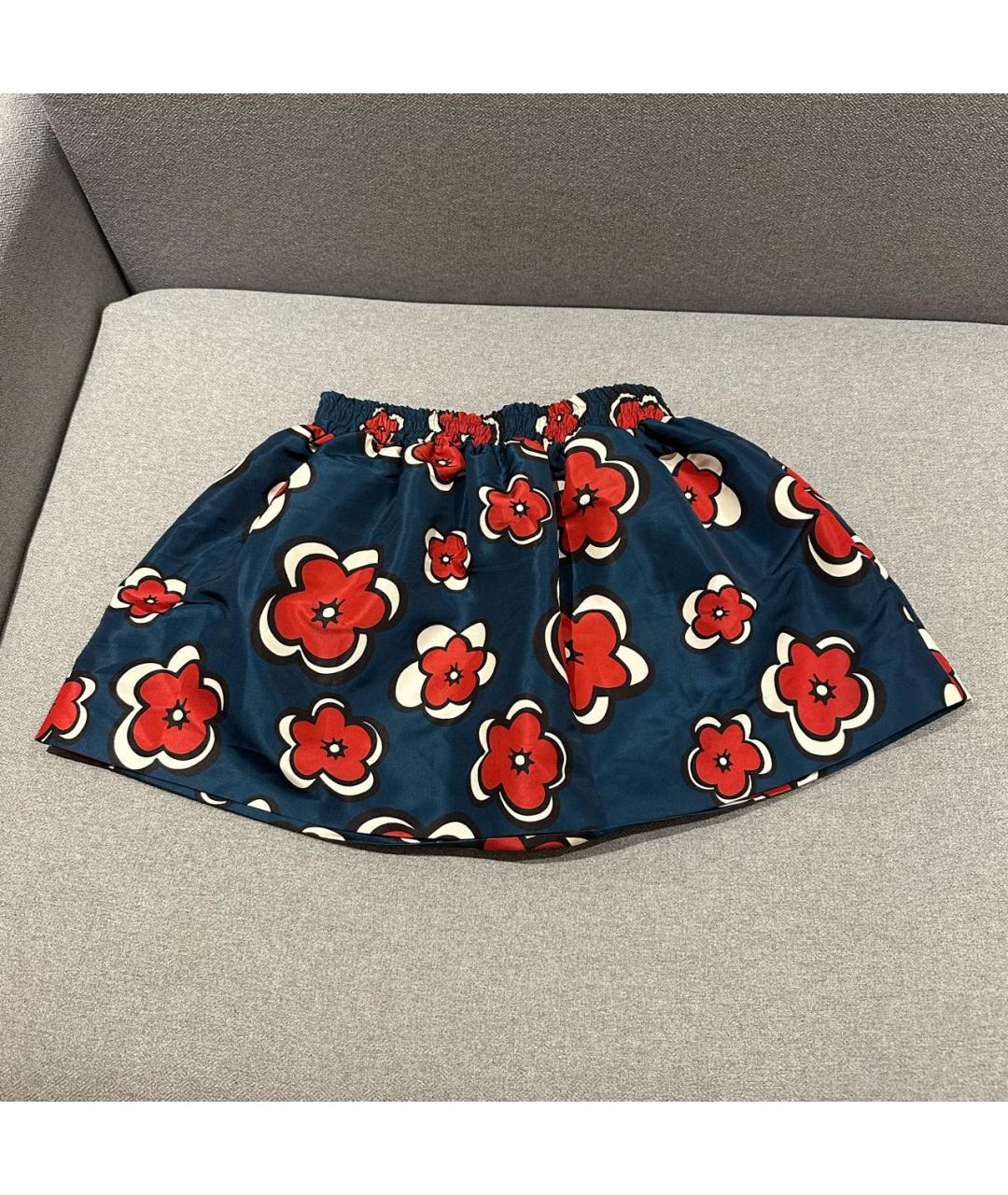 RED VALENTINO Мульти полиэстеровая юбка мини, фото 5