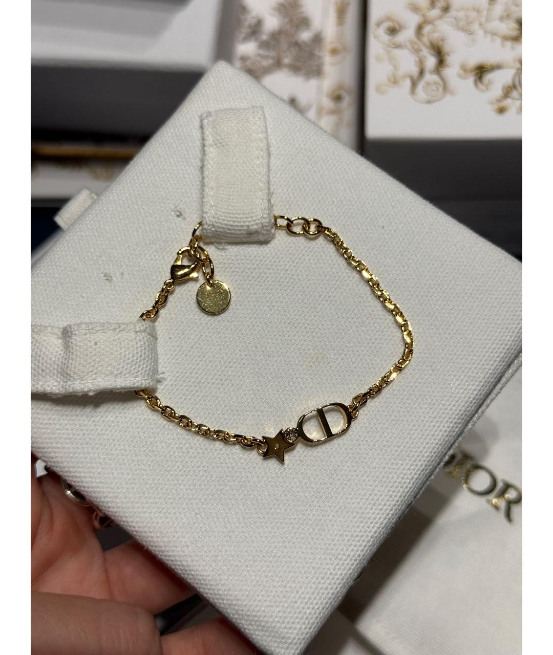 CHRISTIAN DIOR Золотой металлический браслет, фото 2