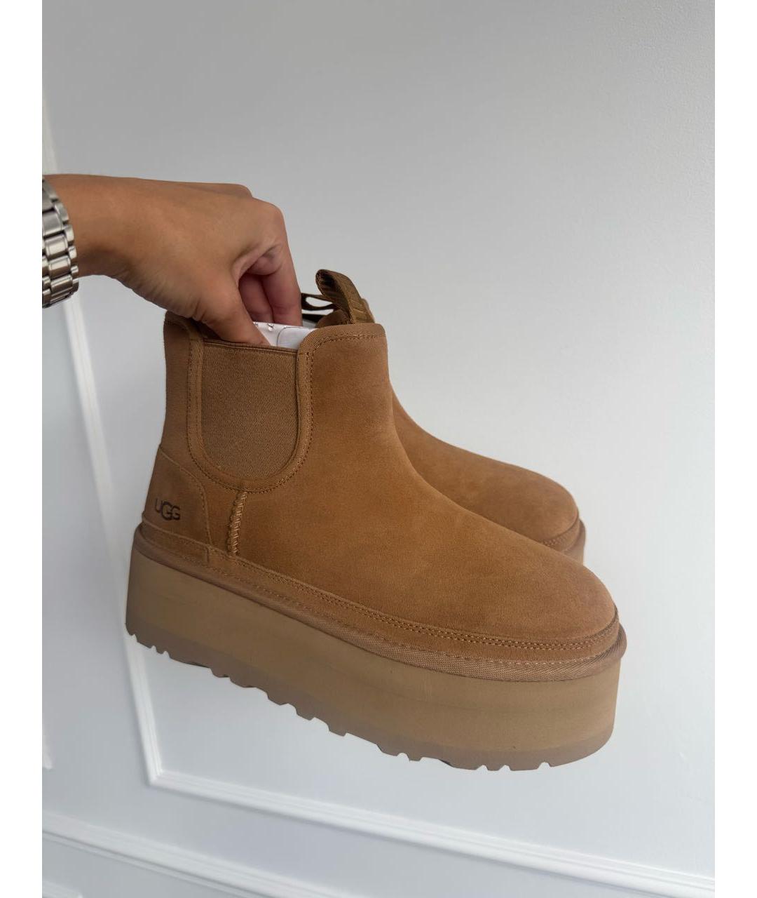 UGG AUSTRALIA Коричневые замшевые ботинки, фото 4