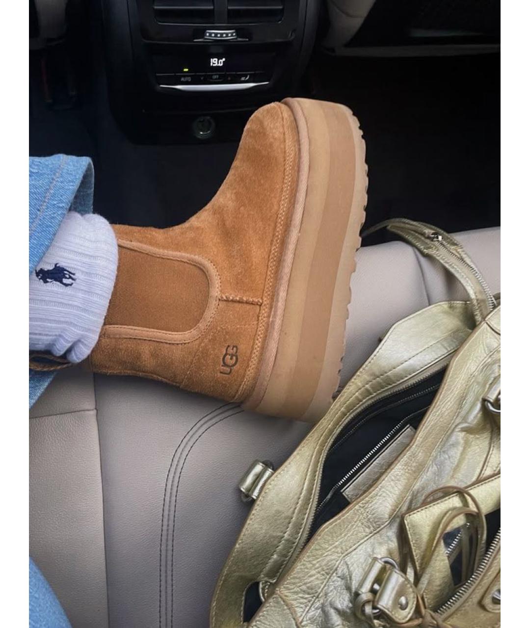 UGG AUSTRALIA Коричневые замшевые ботинки, фото 5