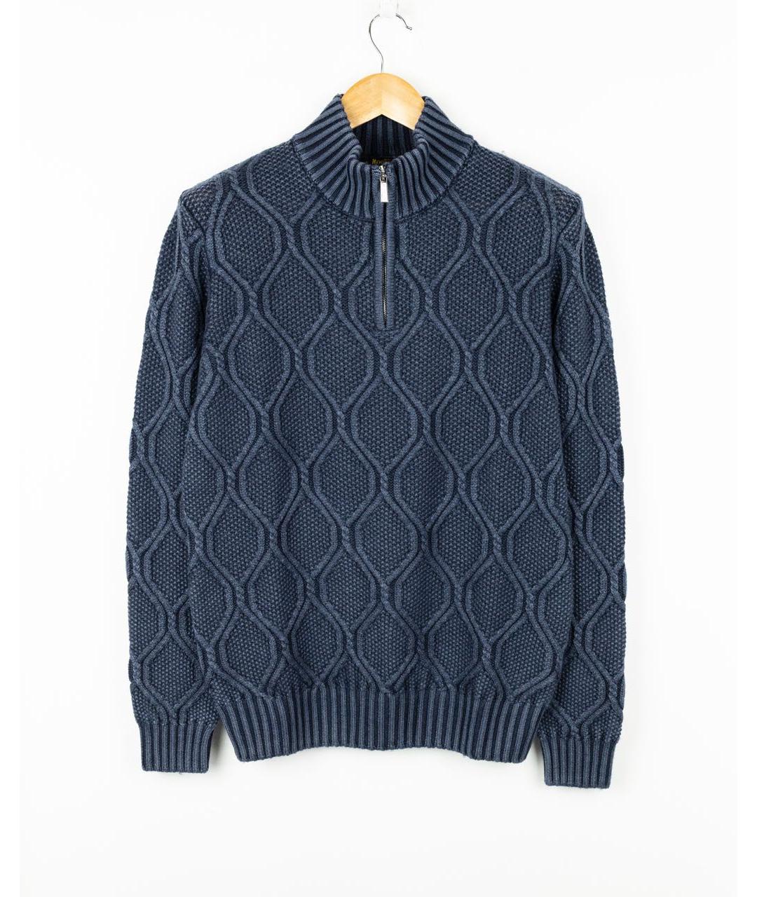 MOORER Синий шерстяной кардиган, фото 5