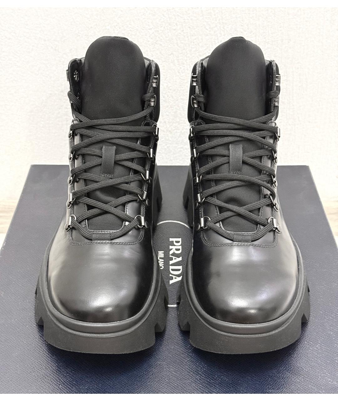 PRADA Черные кожаные ботинки, фото 4