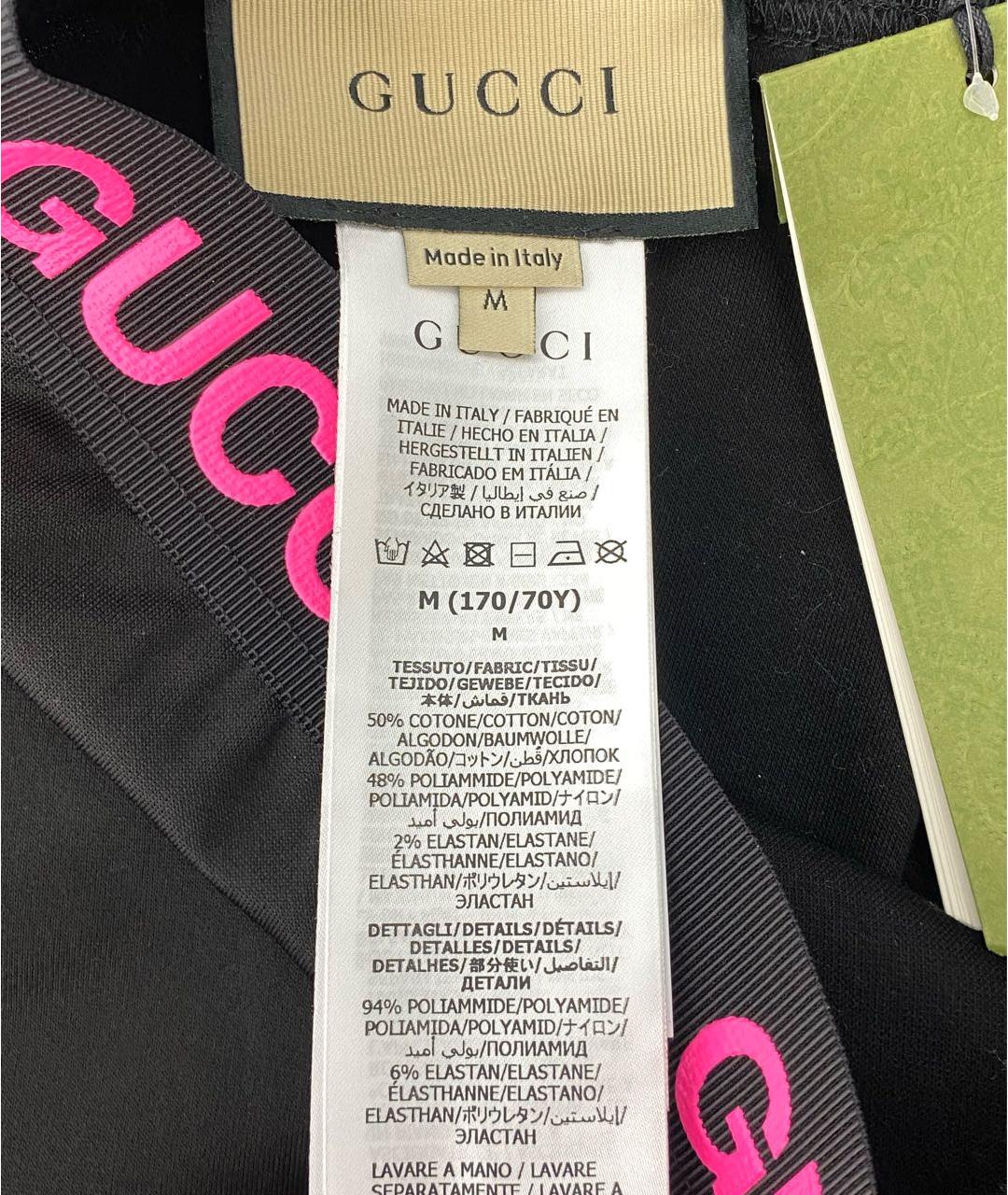 GUCCI Черные хлопко-эластановые леггинсы и велосипедки, фото 3