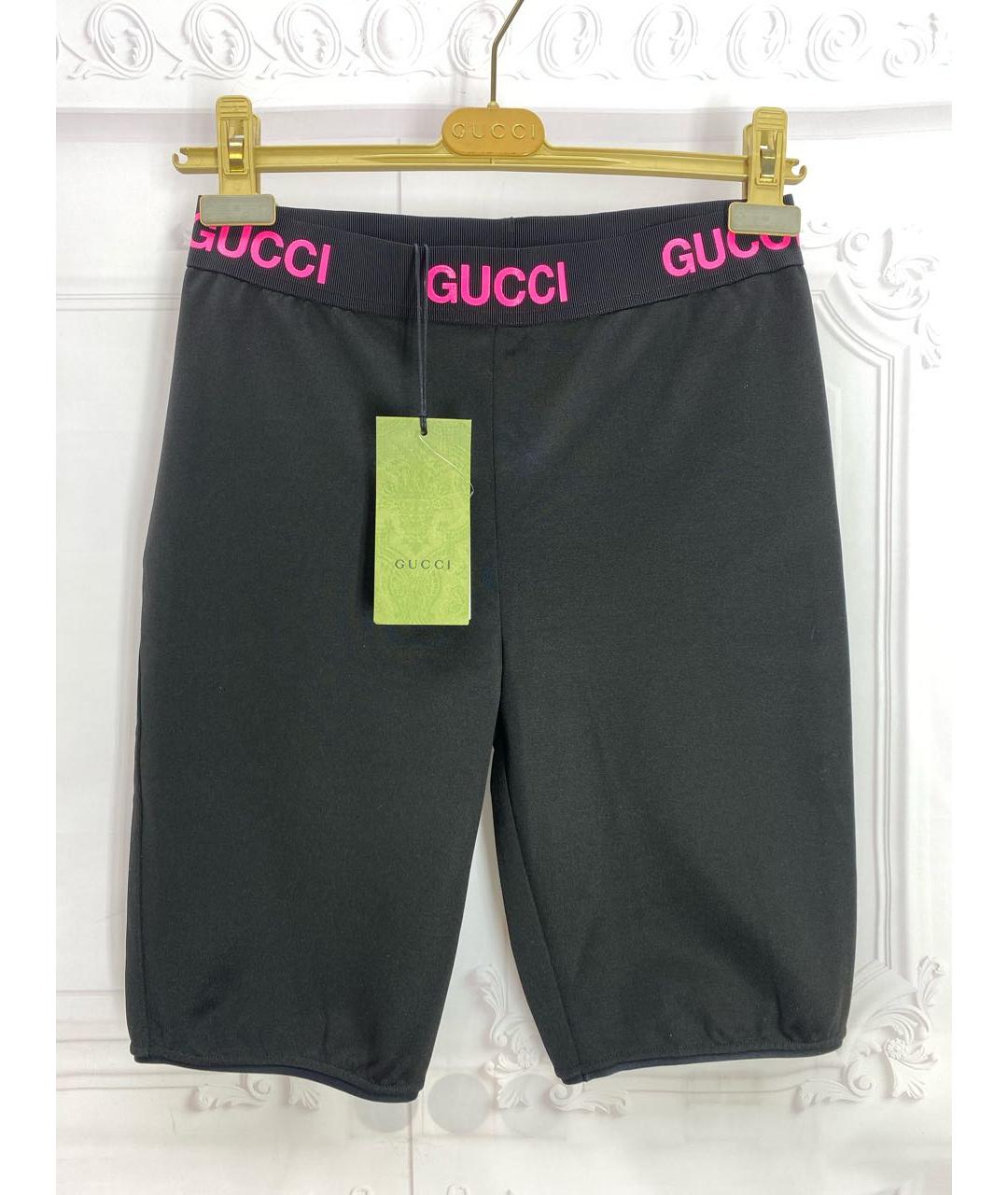 GUCCI Черные хлопко-эластановые леггинсы и велосипедки, фото 8