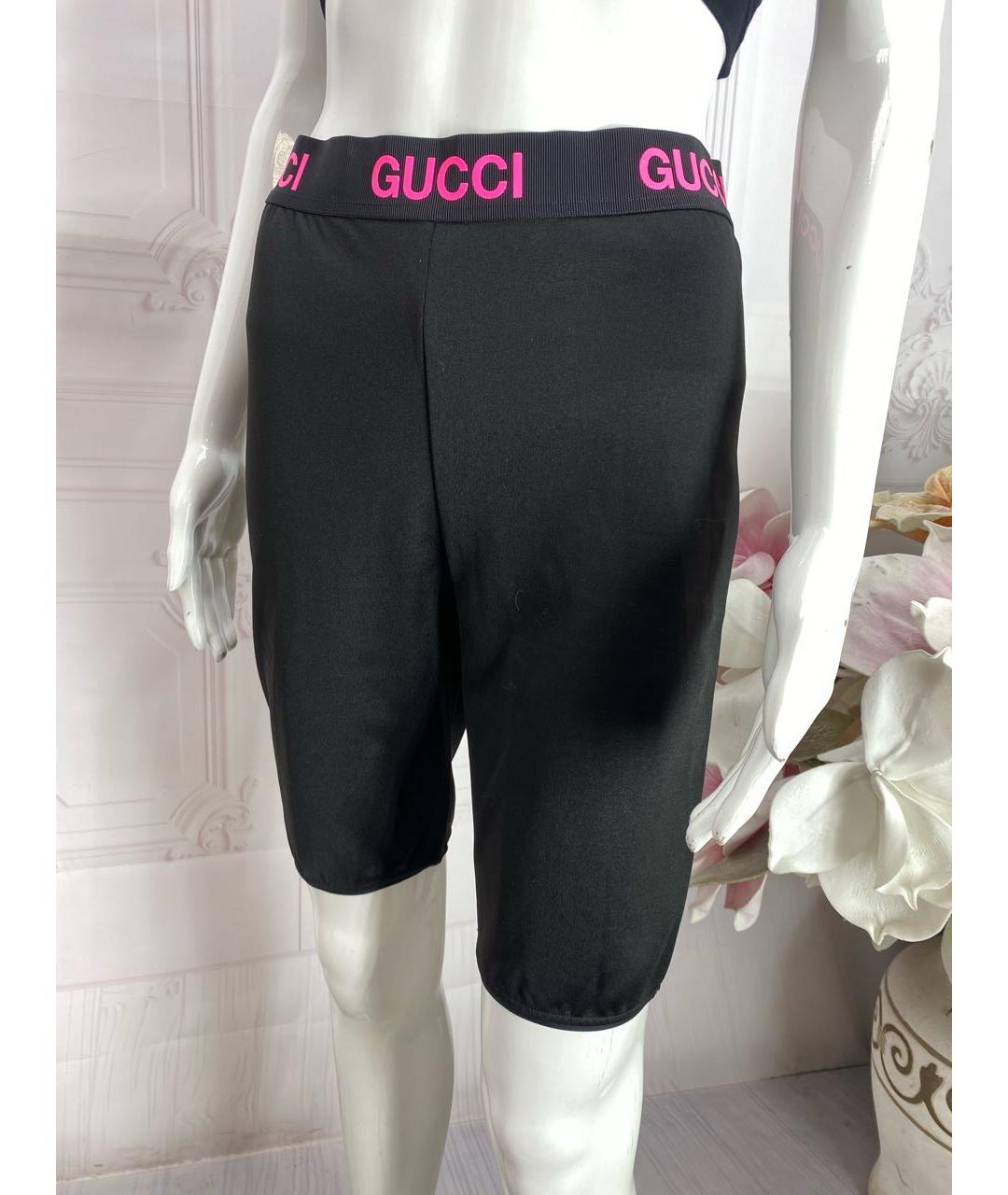 GUCCI Черные хлопко-эластановые леггинсы и велосипедки, фото 7