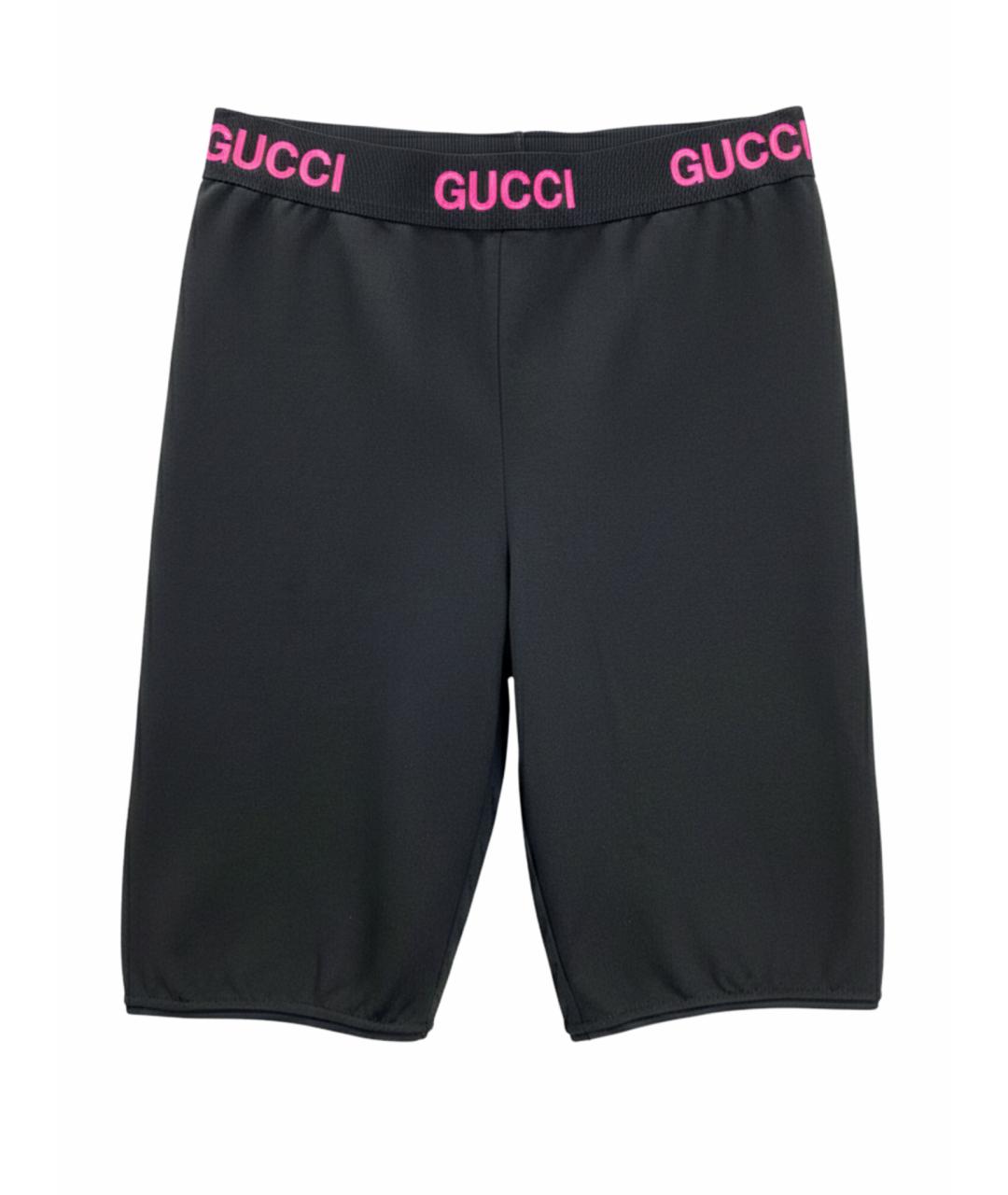 GUCCI Черные хлопко-эластановые леггинсы и велосипедки, фото 1