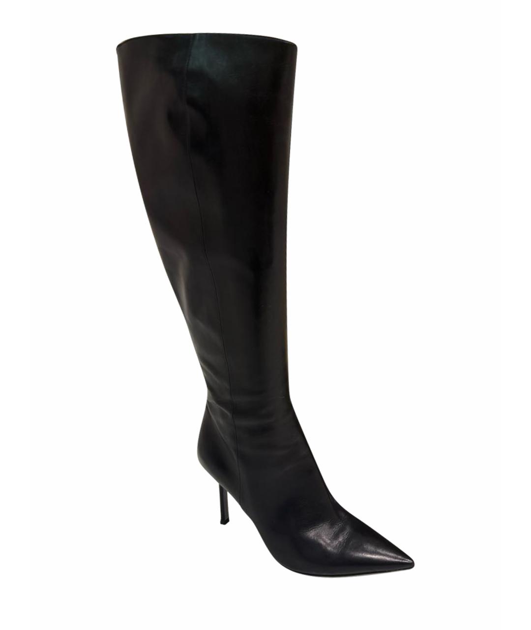 SERGIO ROSSI Черные кожаные сапоги, фото 1