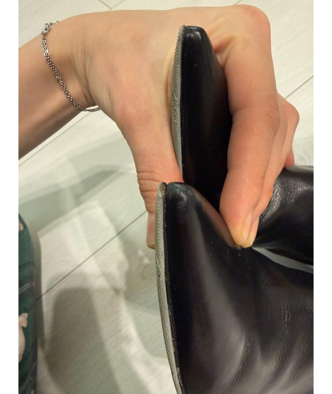 SERGIO ROSSI Черные кожаные сапоги, фото 6
