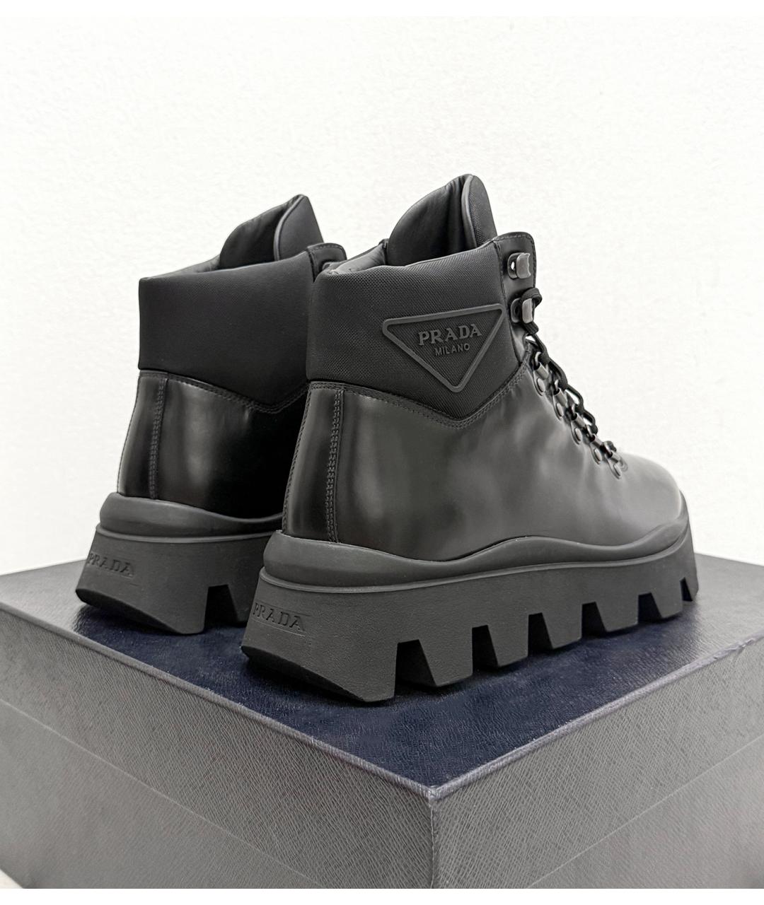 PRADA Черные кожаные высокие ботинки, фото 7