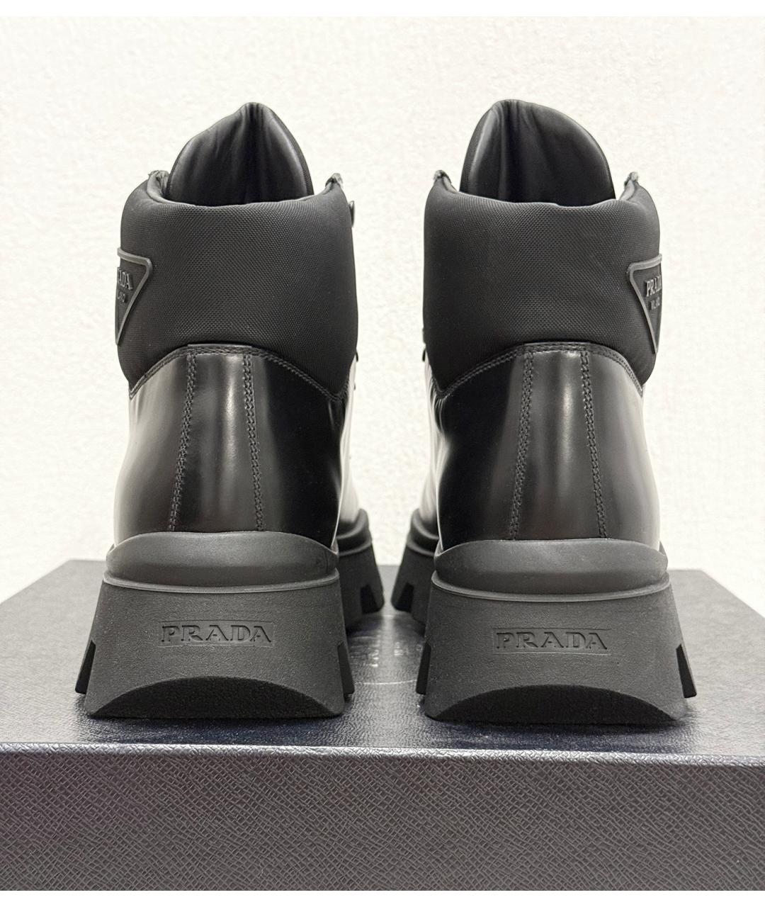 PRADA Черные кожаные высокие ботинки, фото 6