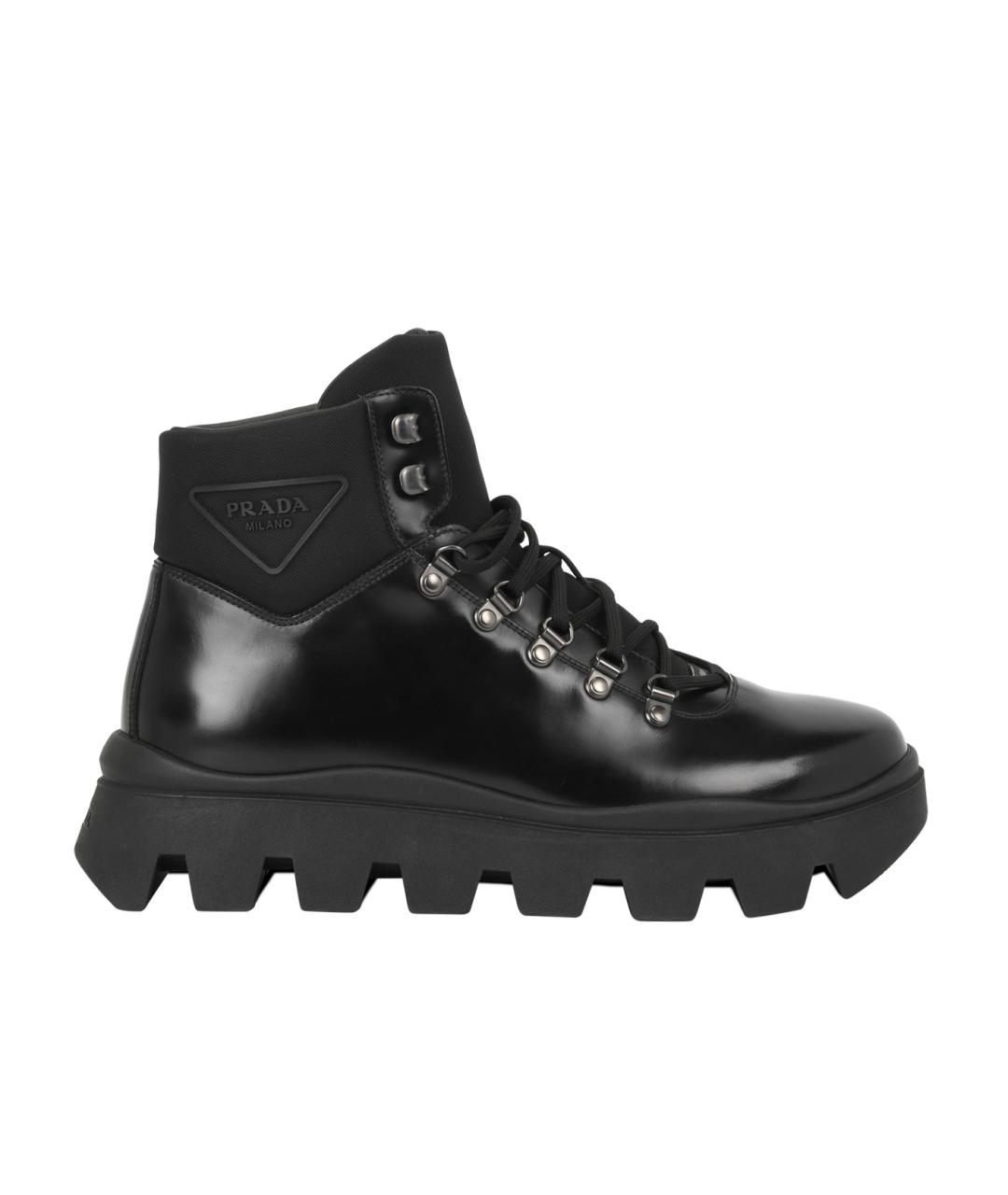 PRADA Черные кожаные высокие ботинки, фото 10