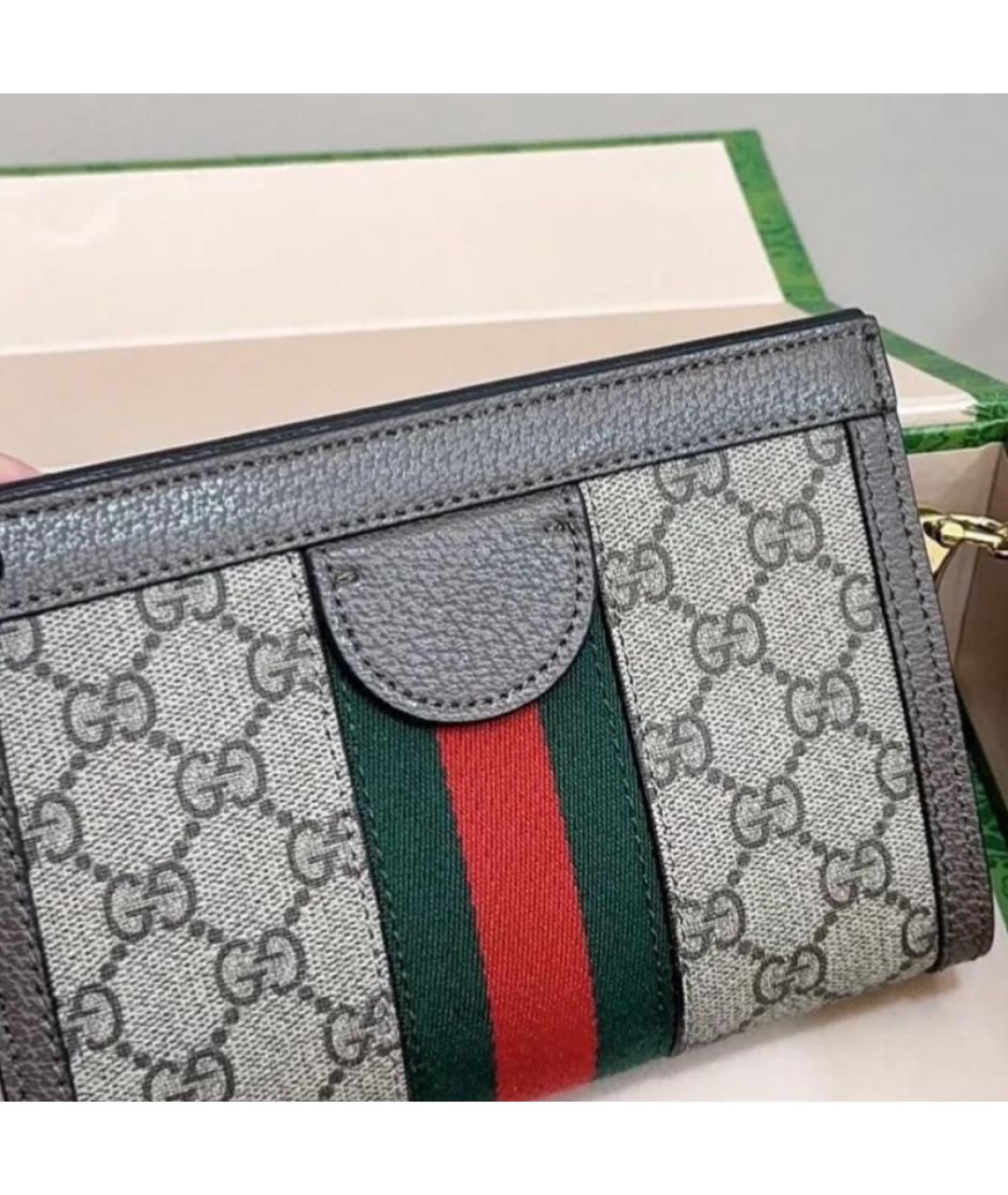 GUCCI Коричневая кожаная сумка через плечо, фото 3