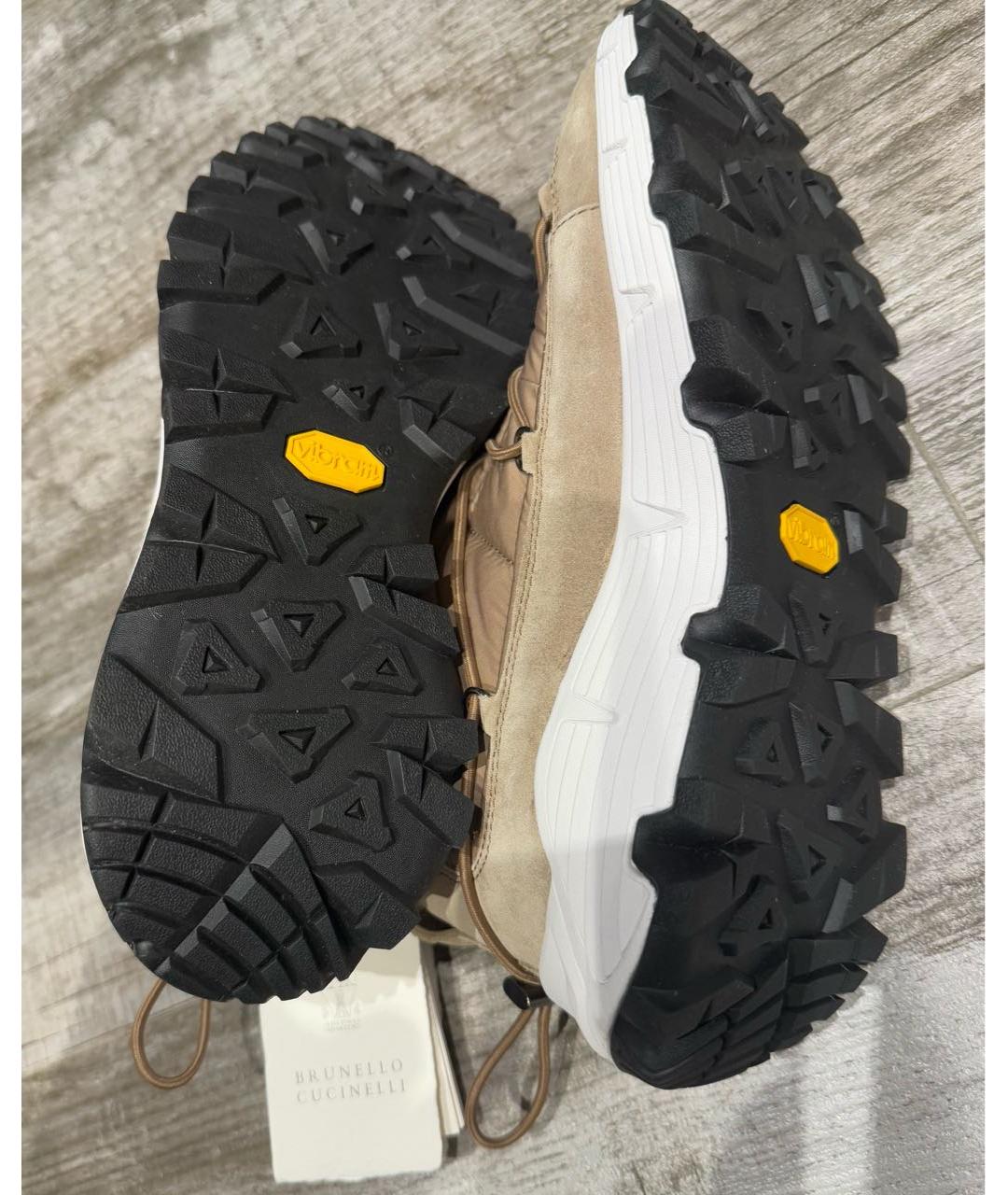 BRUNELLO CUCINELLI Коричневые текстильные кроссовки, фото 6