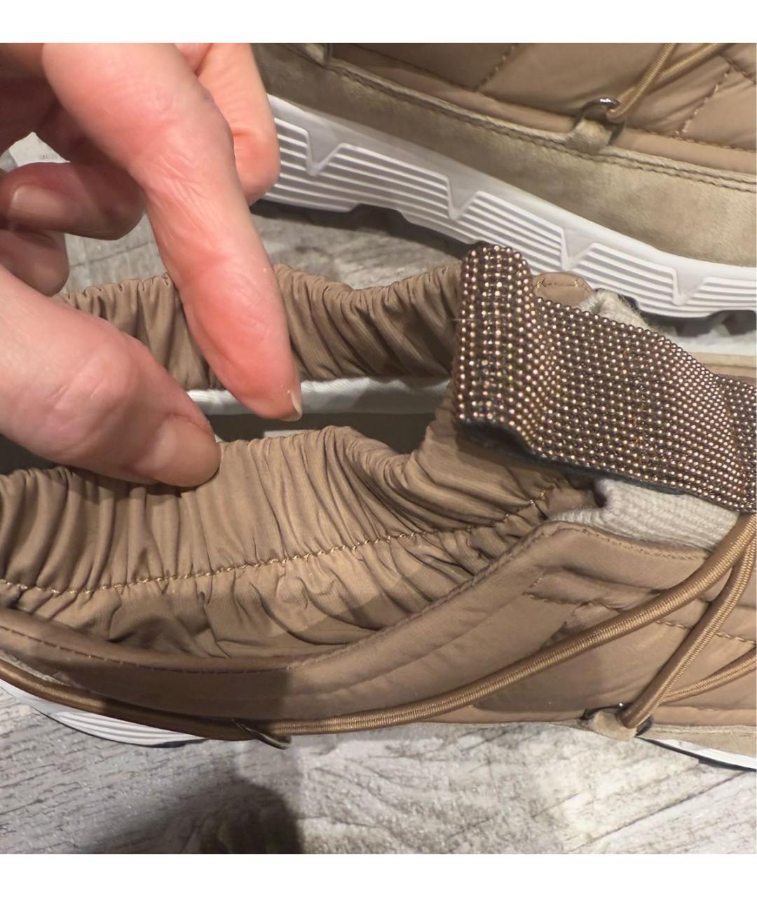 BRUNELLO CUCINELLI Коричневые текстильные кроссовки, фото 5