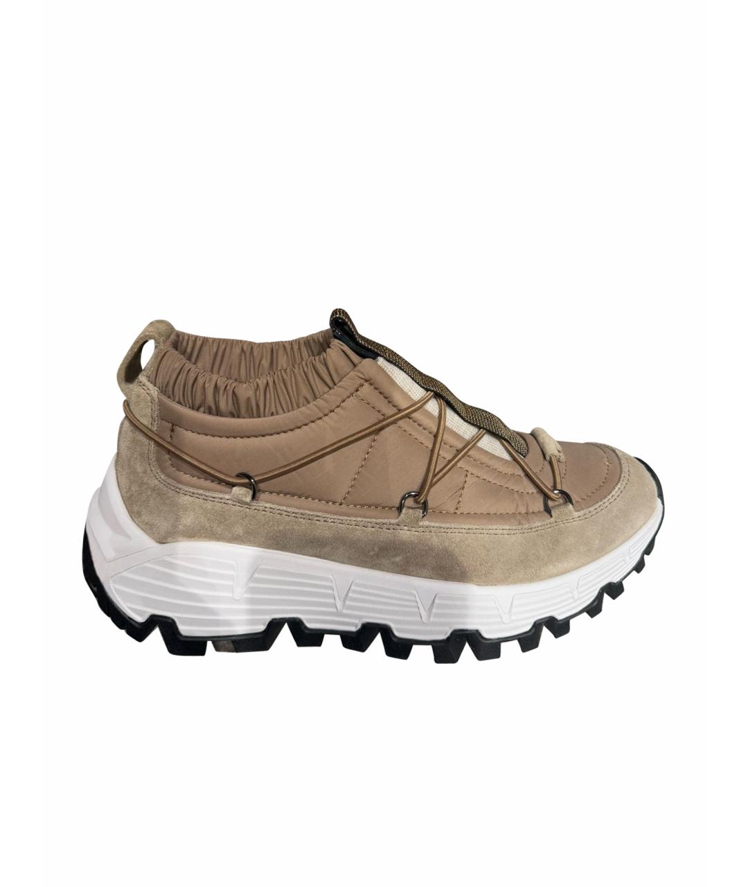 BRUNELLO CUCINELLI Коричневые текстильные кроссовки, фото 1