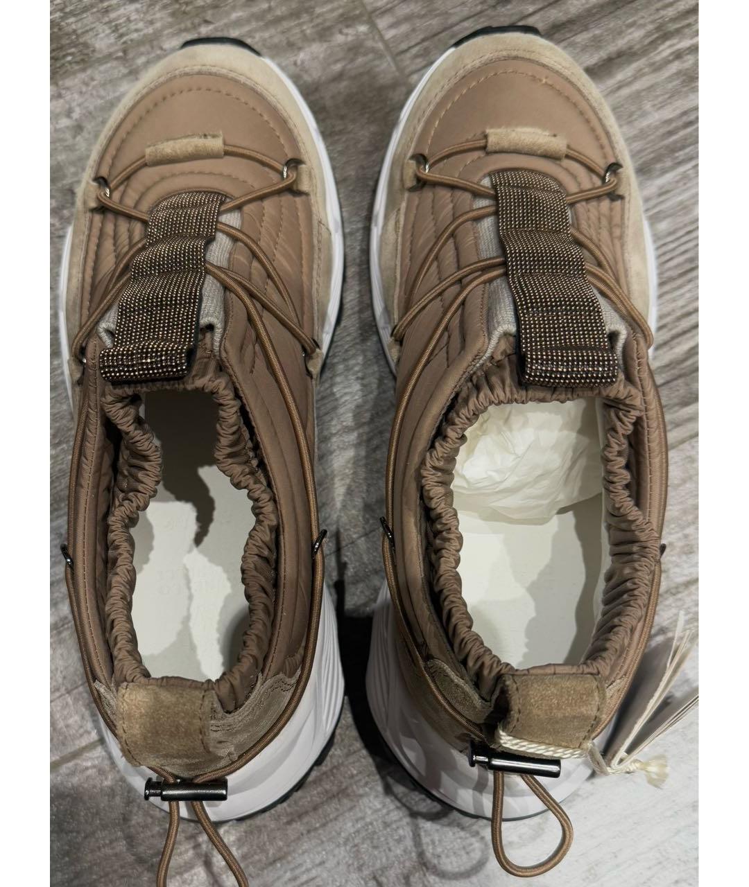 BRUNELLO CUCINELLI Коричневые текстильные кроссовки, фото 3