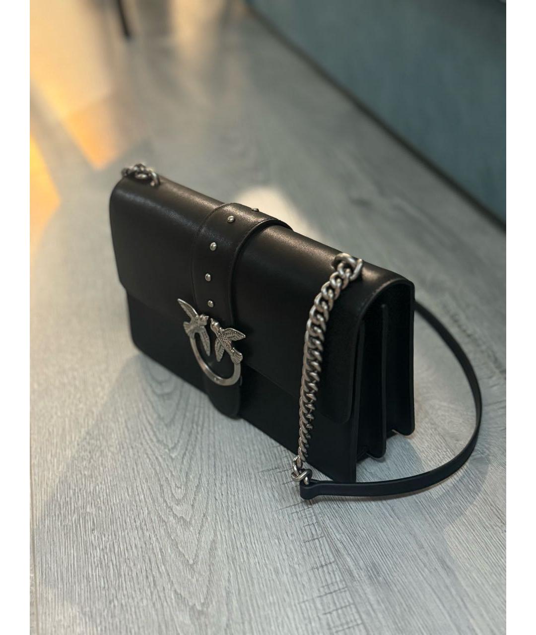 PINKO Черная кожаная сумка через плечо, фото 2