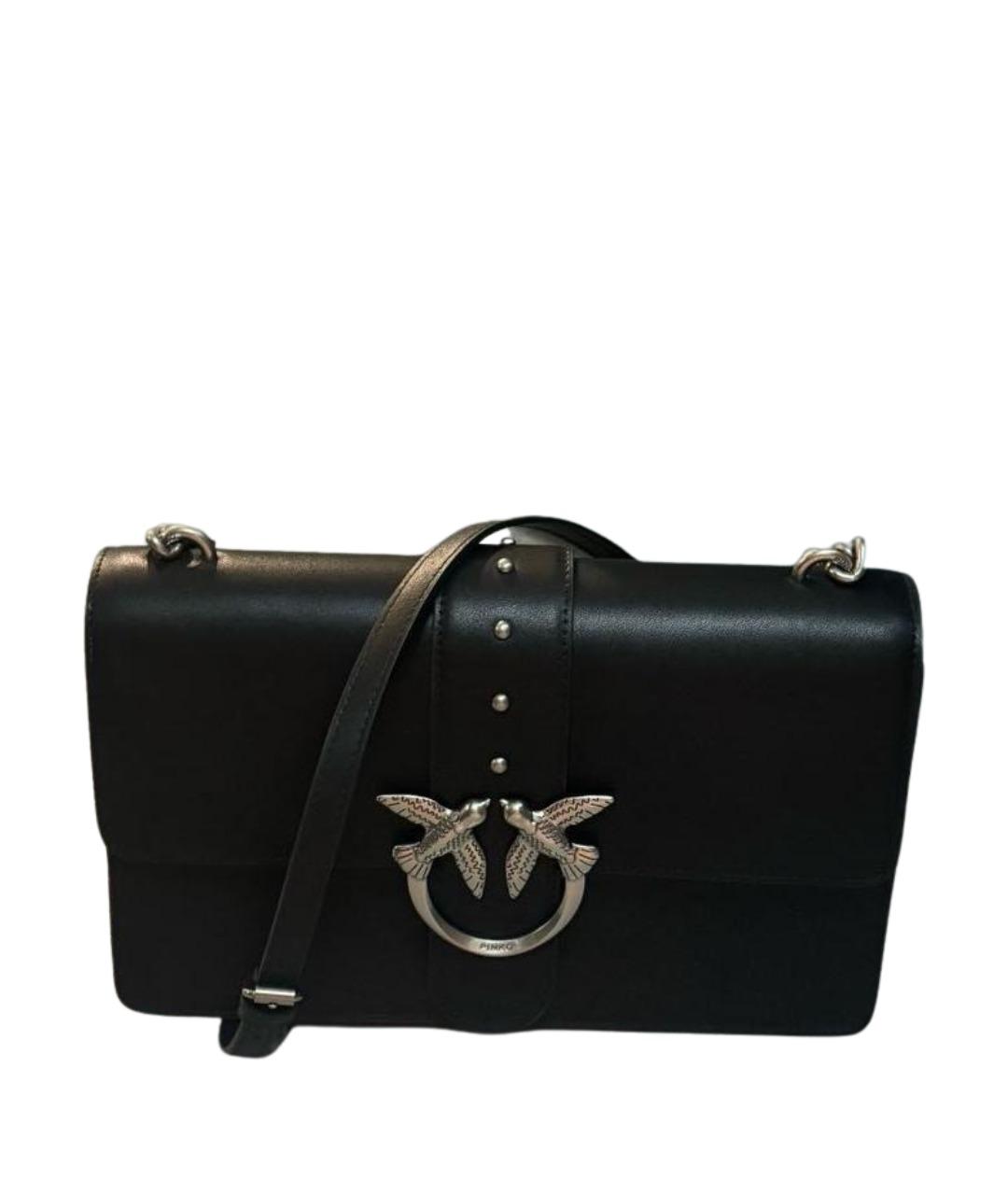 PINKO Черная кожаная сумка через плечо, фото 1