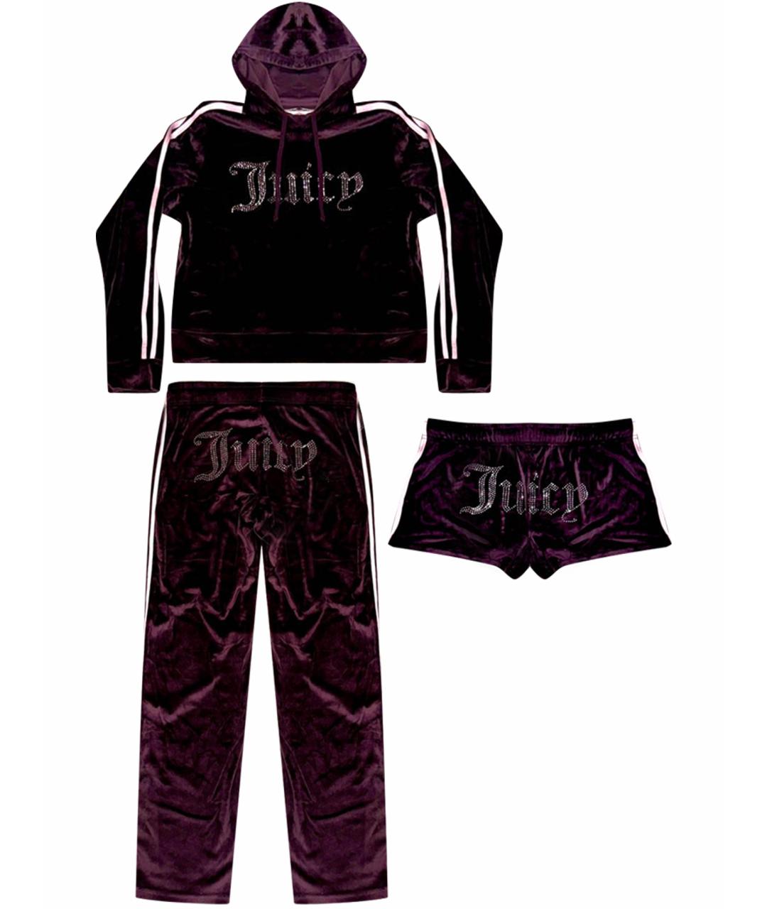 JUICY COUTURE Бордовый хлопко-эластановый костюм с брюками, фото 1