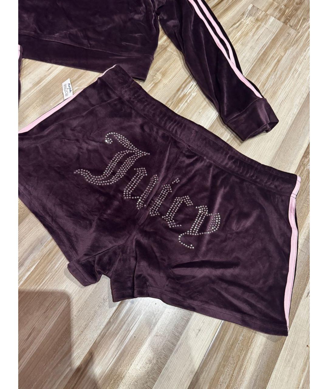 JUICY COUTURE Бордовый хлопко-эластановый костюм с брюками, фото 6