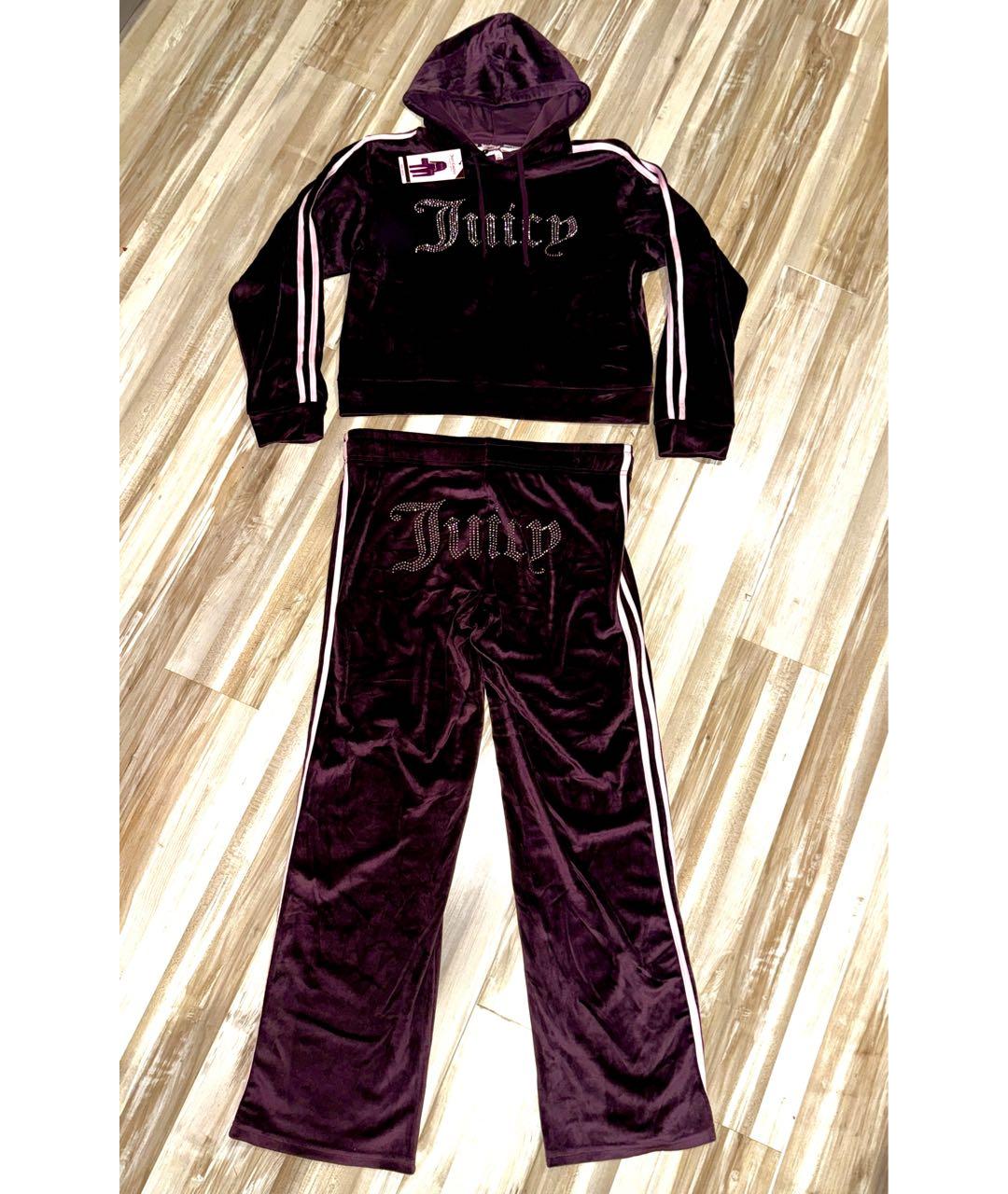 JUICY COUTURE Бордовый хлопко-эластановый костюм с брюками, фото 2