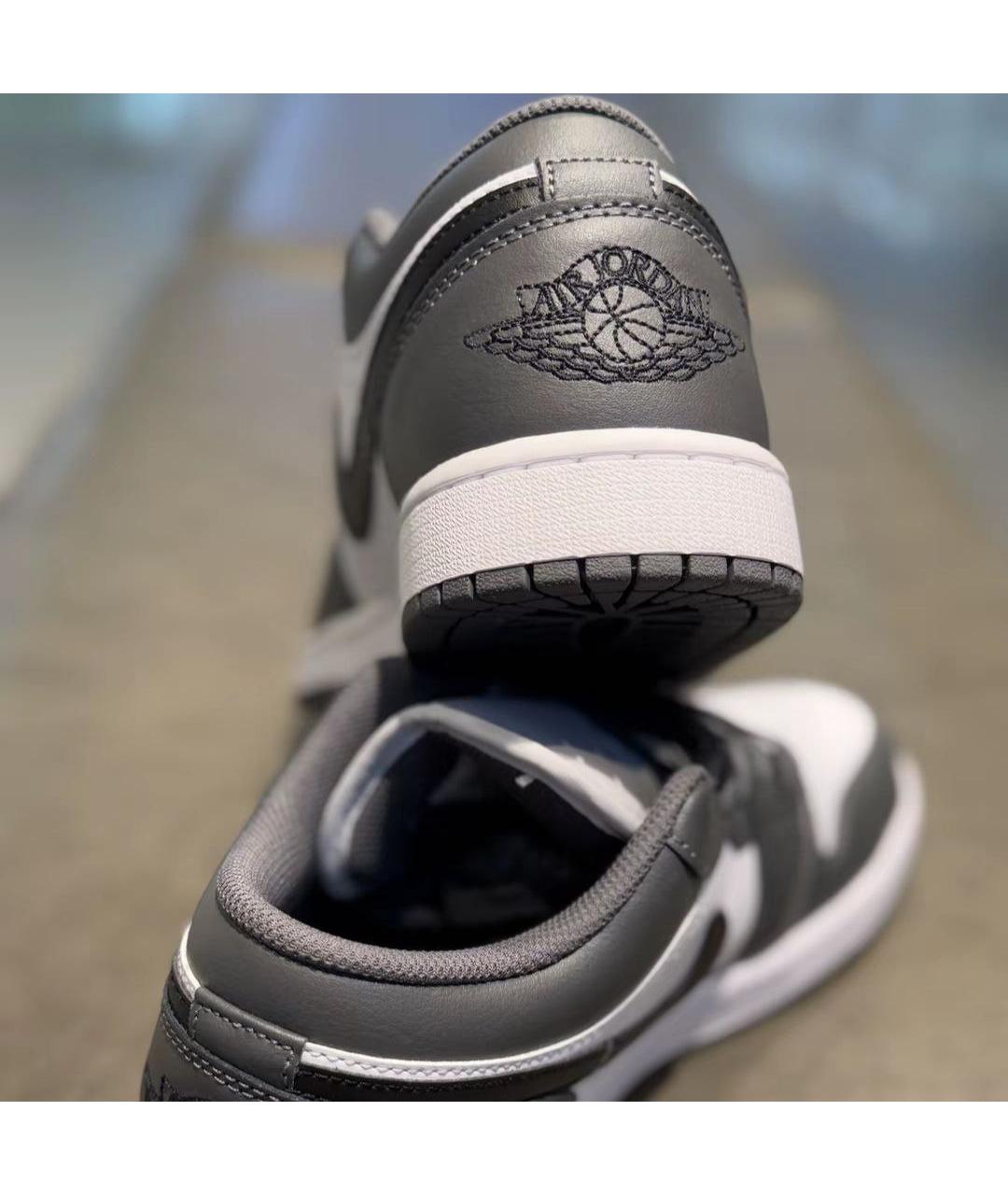 JORDAN Серые кожаные низкие кроссовки / кеды, фото 6