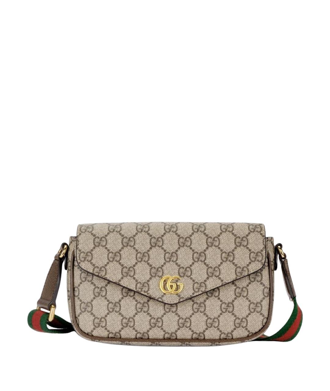 GUCCI Бежевая кожаная сумка через плечо, фото 1