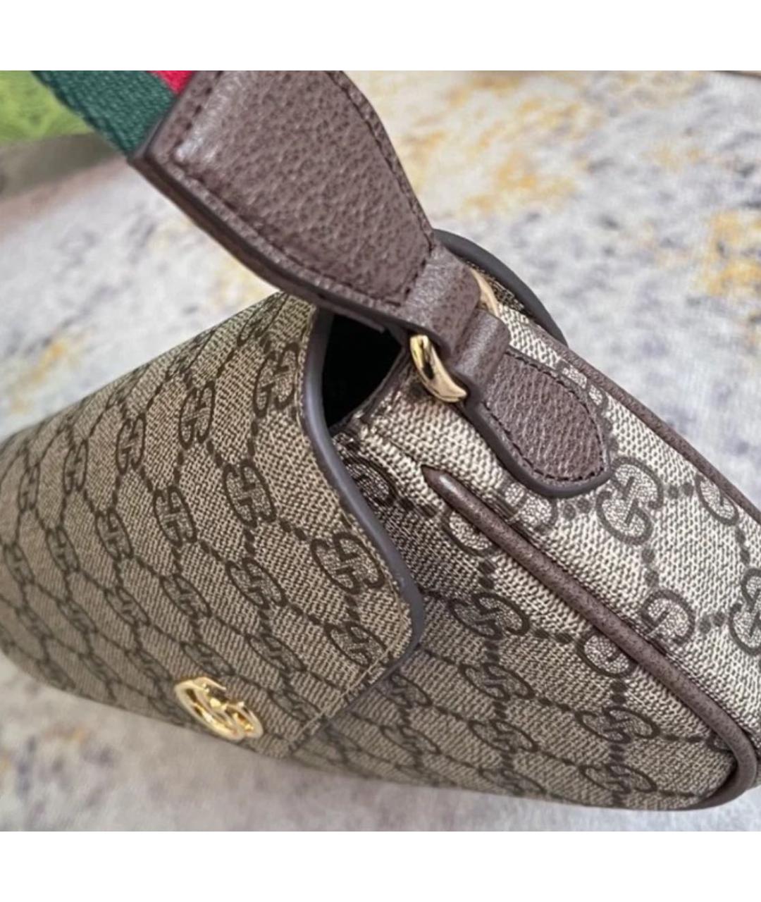 GUCCI Бежевая кожаная сумка через плечо, фото 3