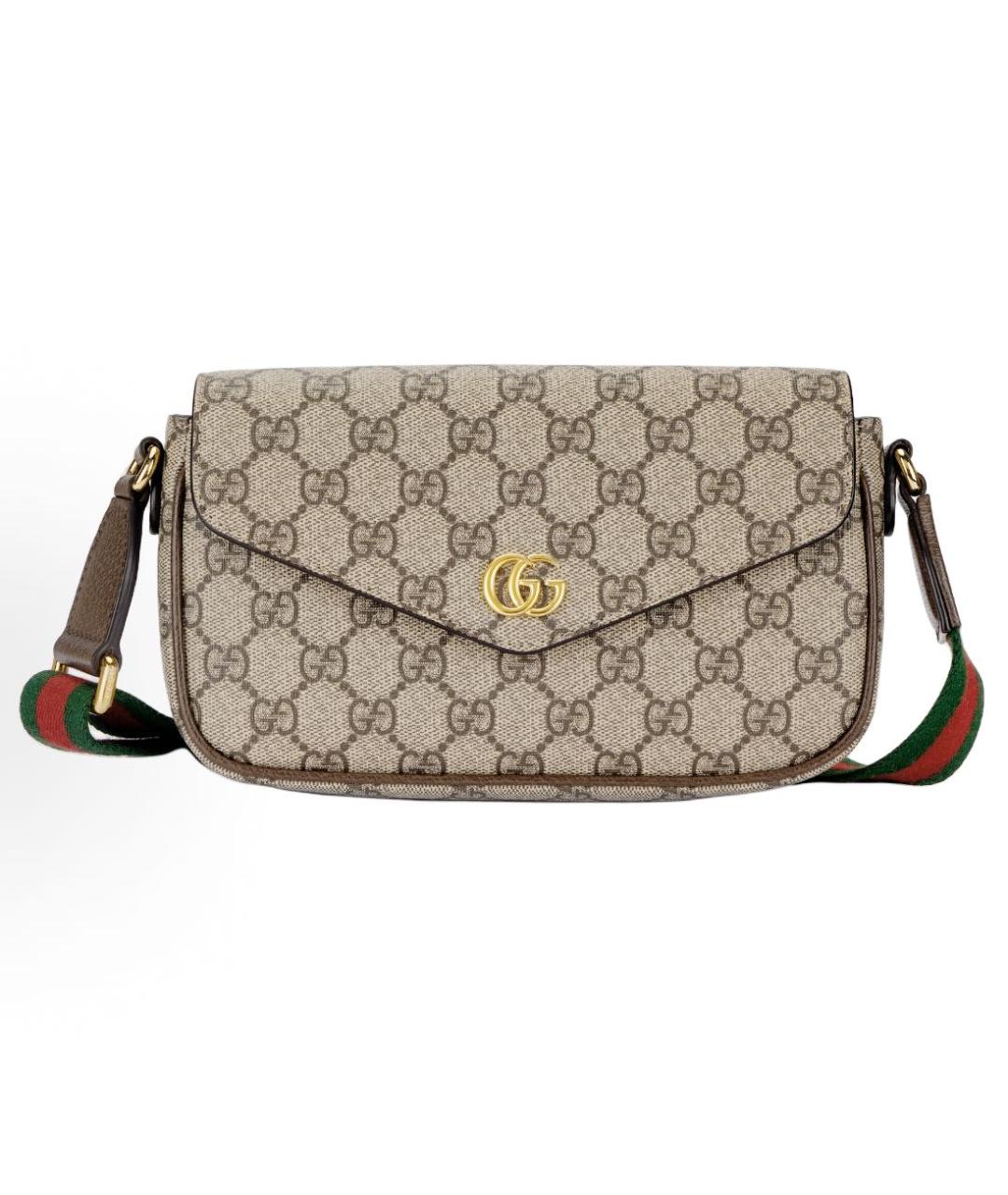 GUCCI Бежевая кожаная сумка через плечо, фото 4