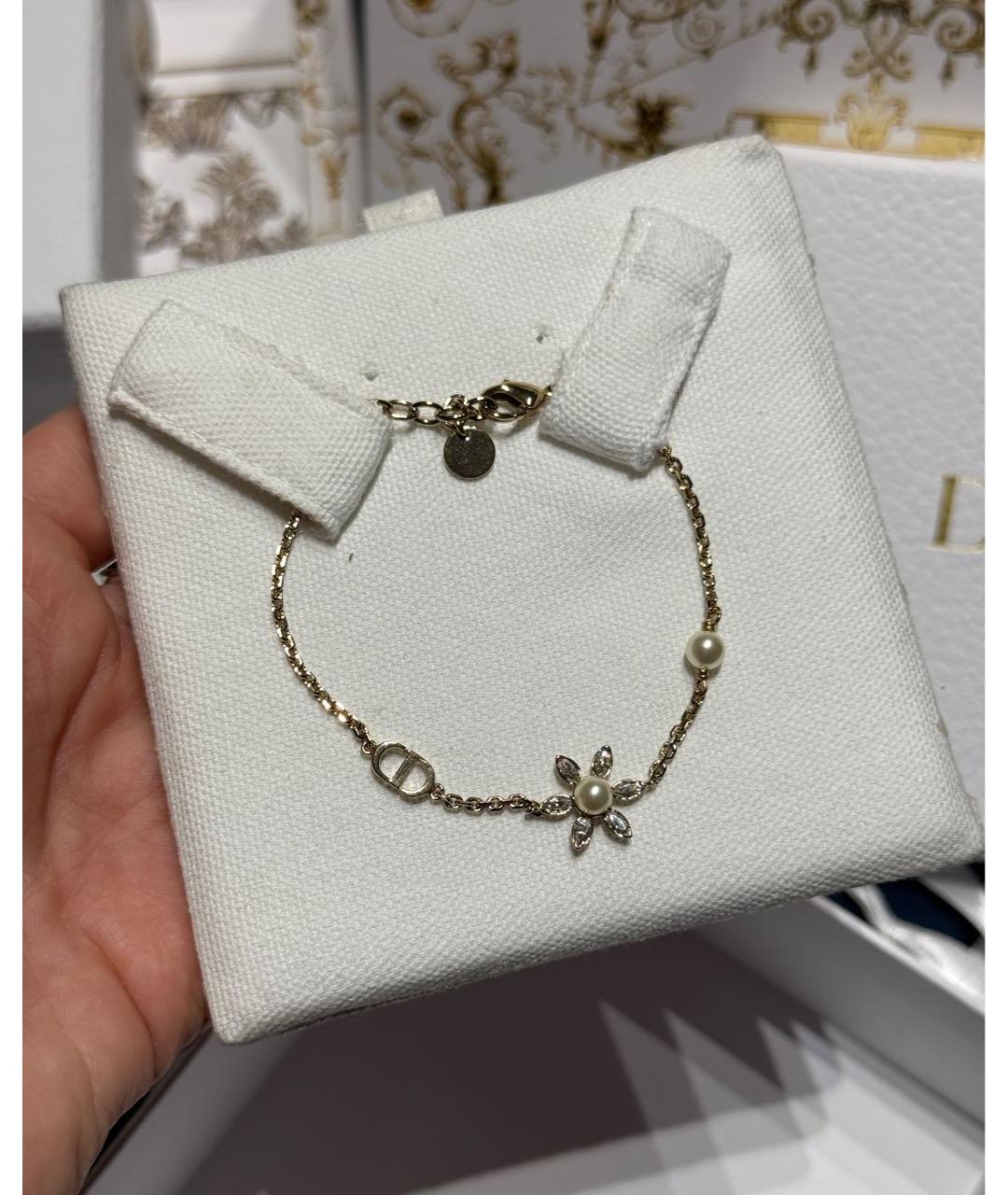 CHRISTIAN DIOR Золотой металлический браслет, фото 3