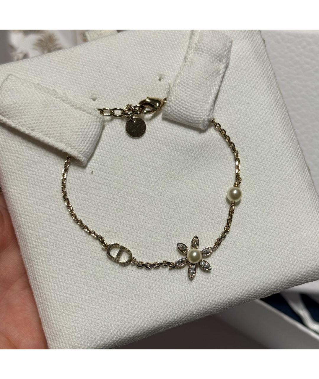 CHRISTIAN DIOR Золотой металлический браслет, фото 5