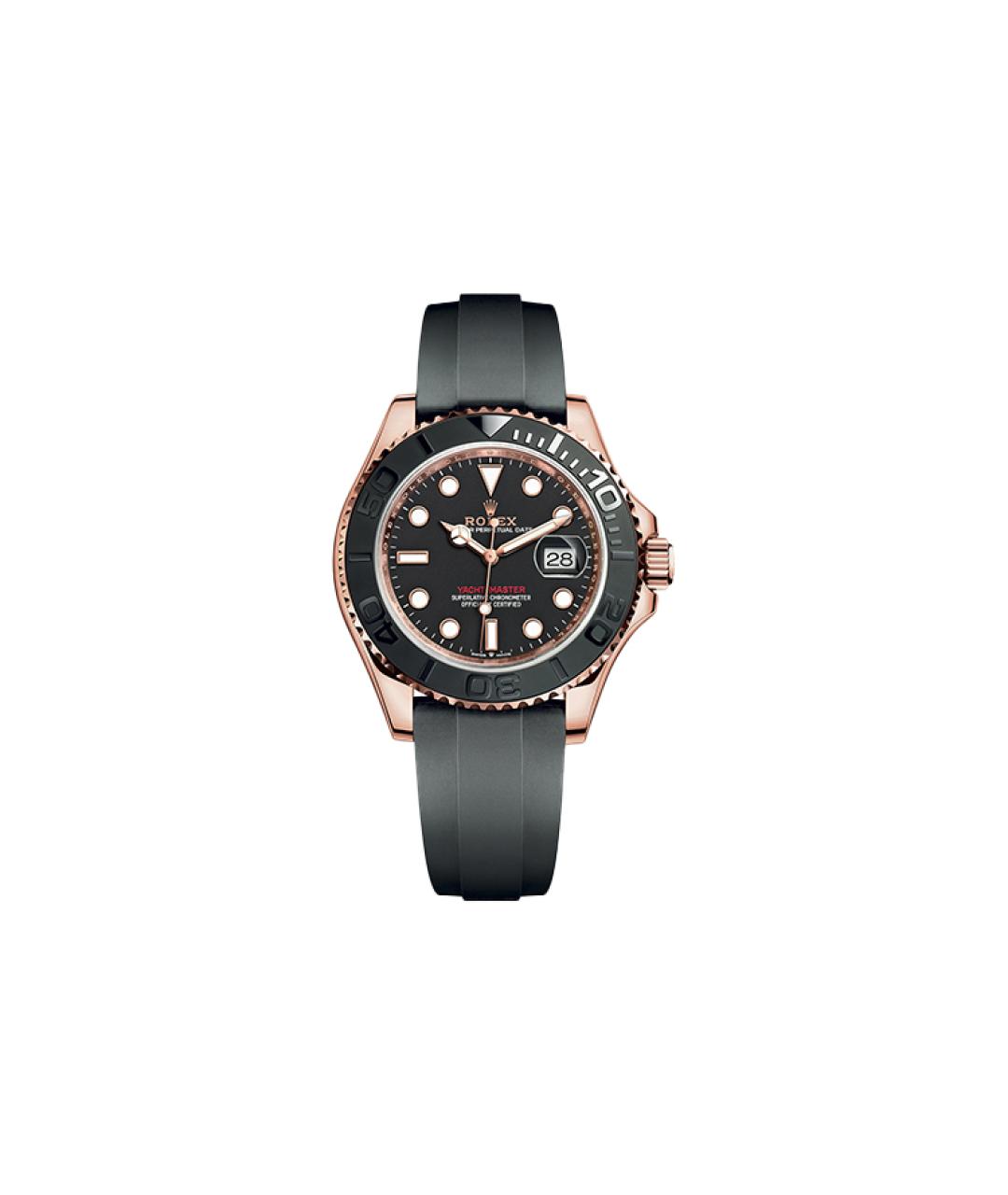 ROLEX Черные часы из желтого золота, фото 1