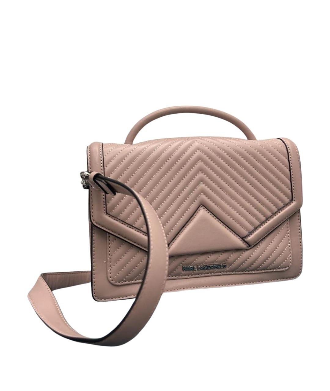 KARL LAGERFELD Розовая кожаная сумка через плечо, фото 1