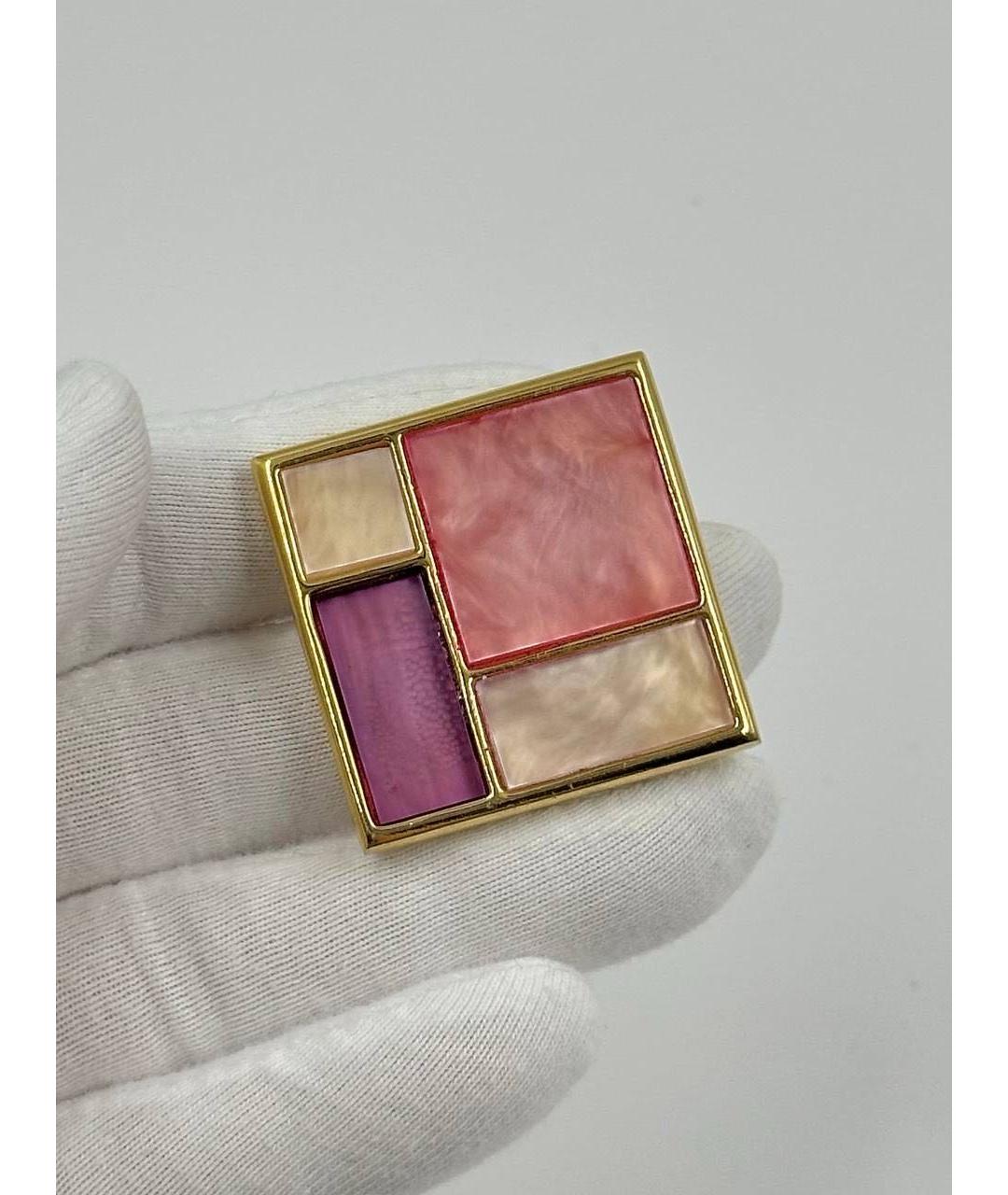 SAINT LAURENT Розовая позолоченная булавка / брошь, фото 3